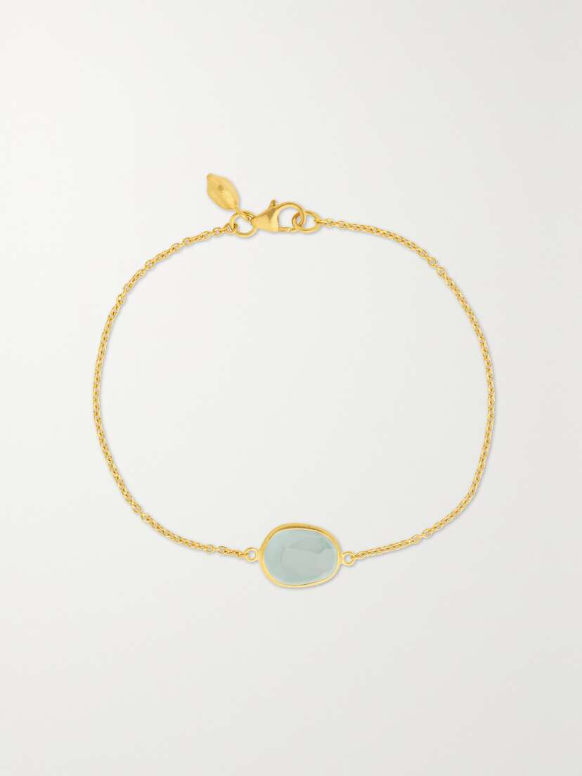 Pippa Small 18-karat Gold Aquamarine Bracelet