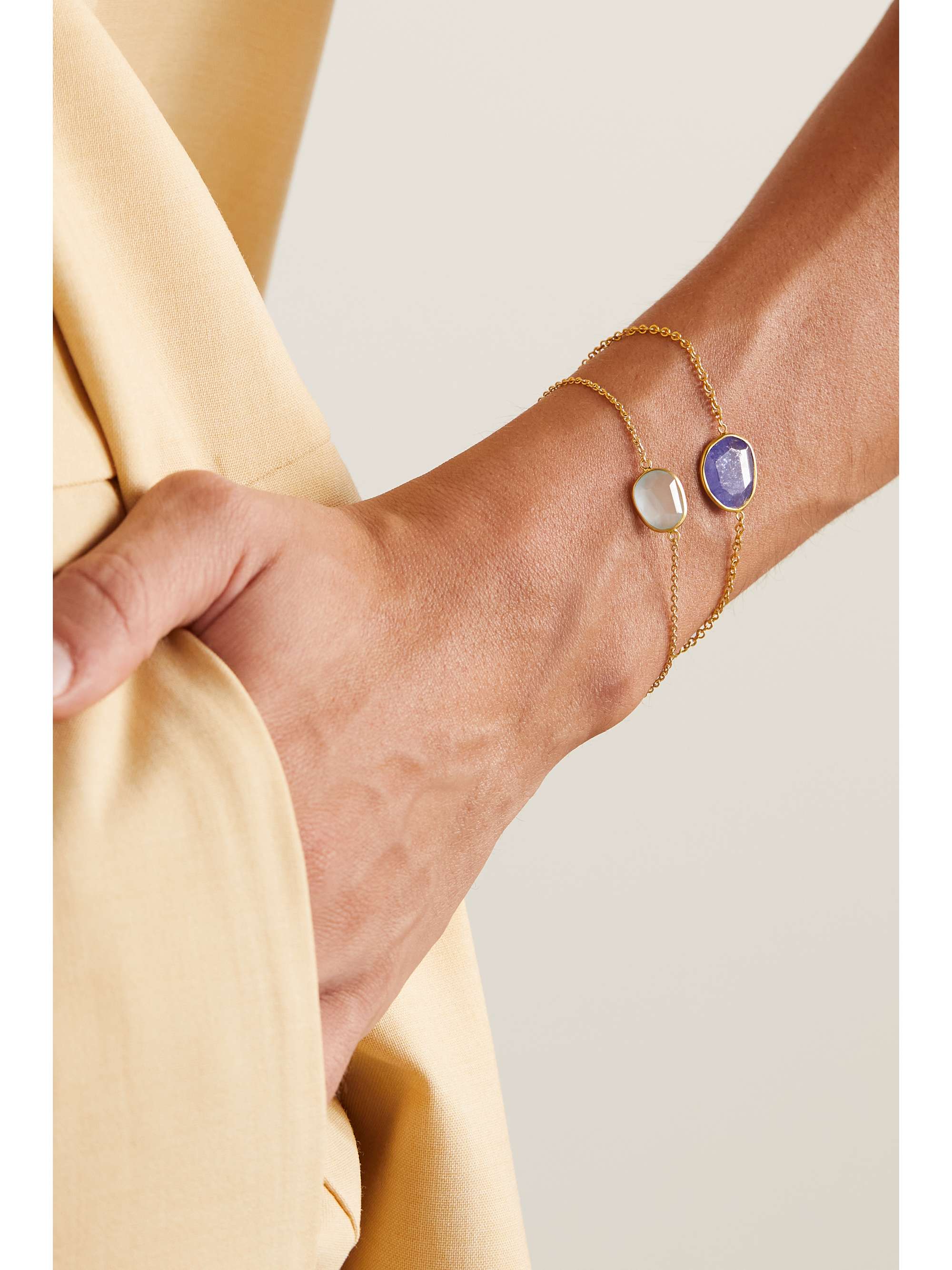 PIPPA SMALL 18-karat gold aquamarine bracelet