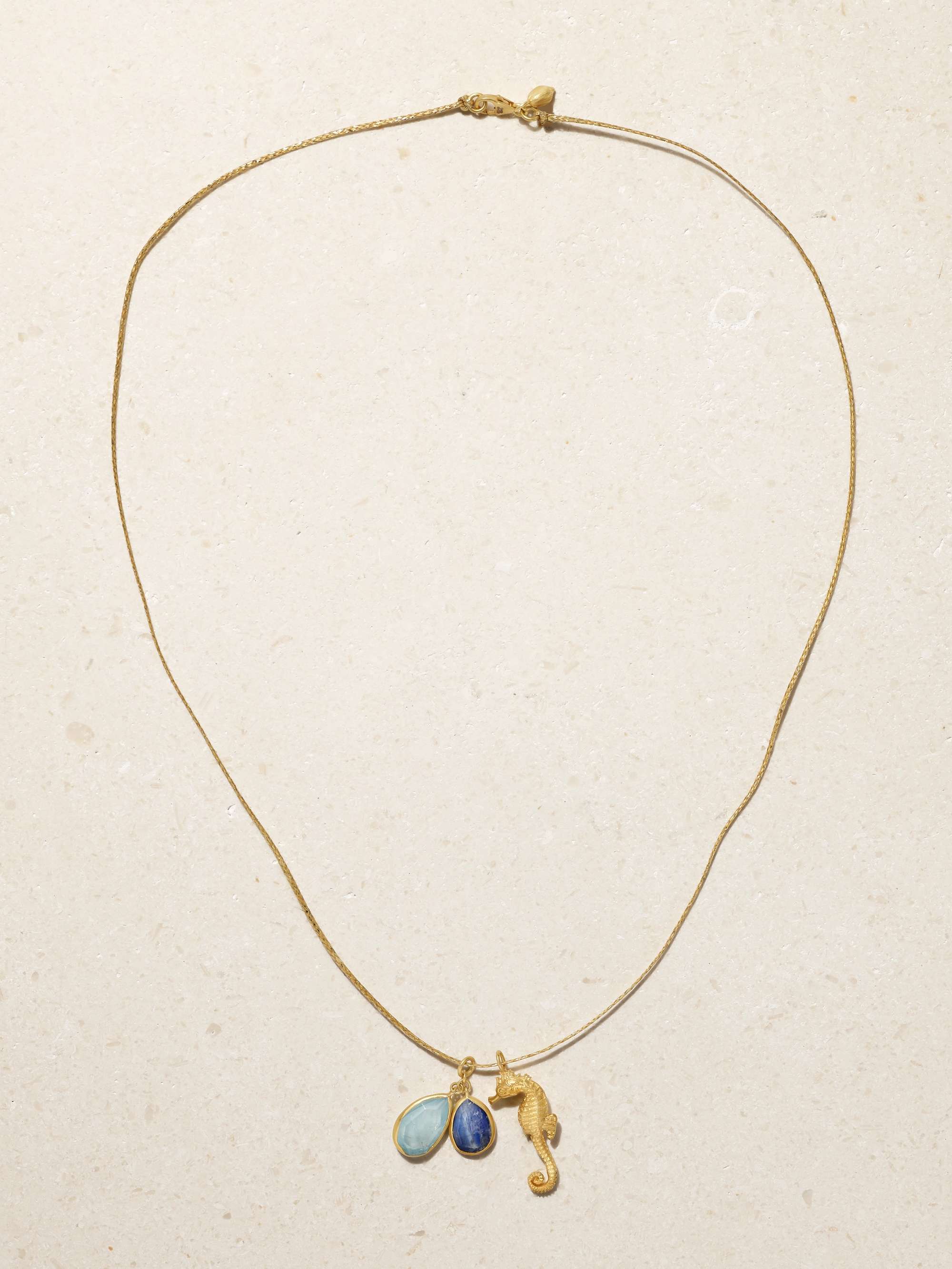 PIPPA SMALL Kordelkette mit mehreren Steinen und Details aus 18 Karat Gold