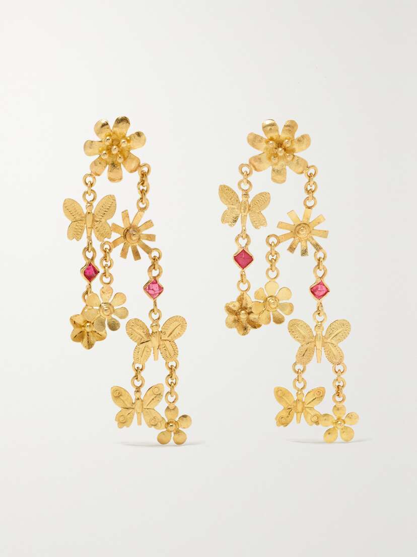 Pippa Small 18-karat Gold Ruby Earrings