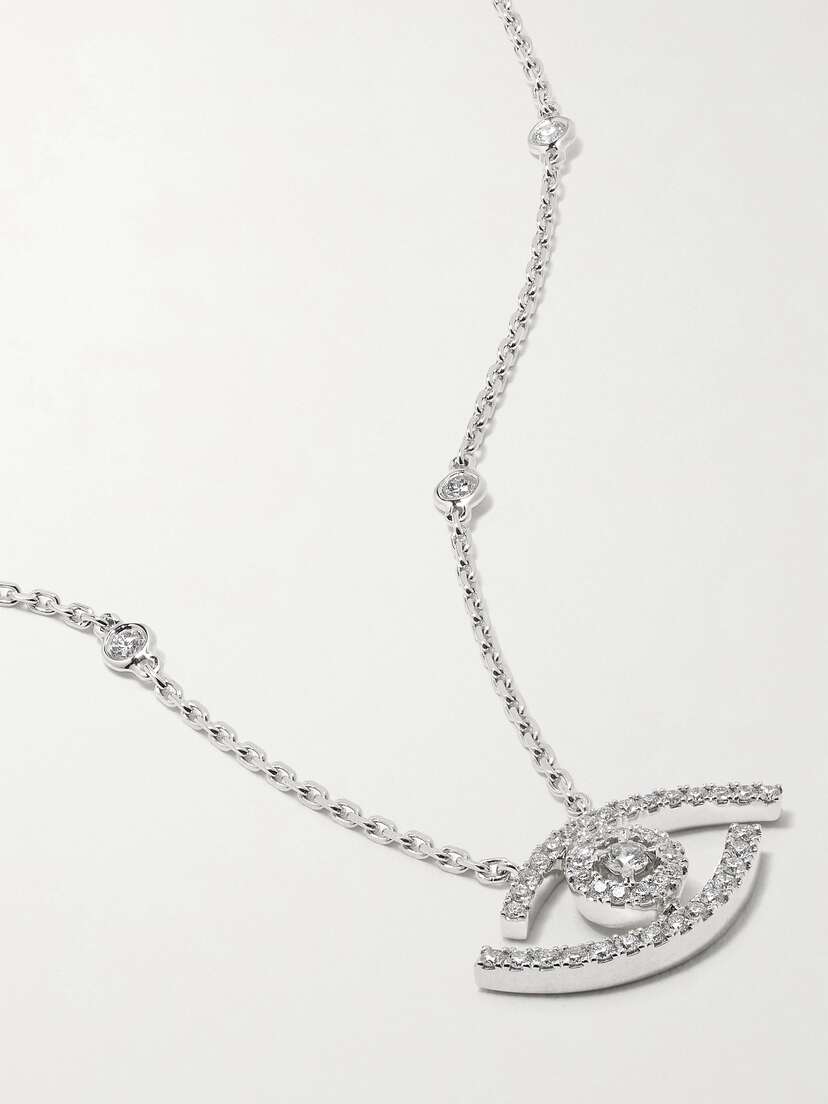 Messika Lucky Eye 18-karat White Gold Diamond Necklace