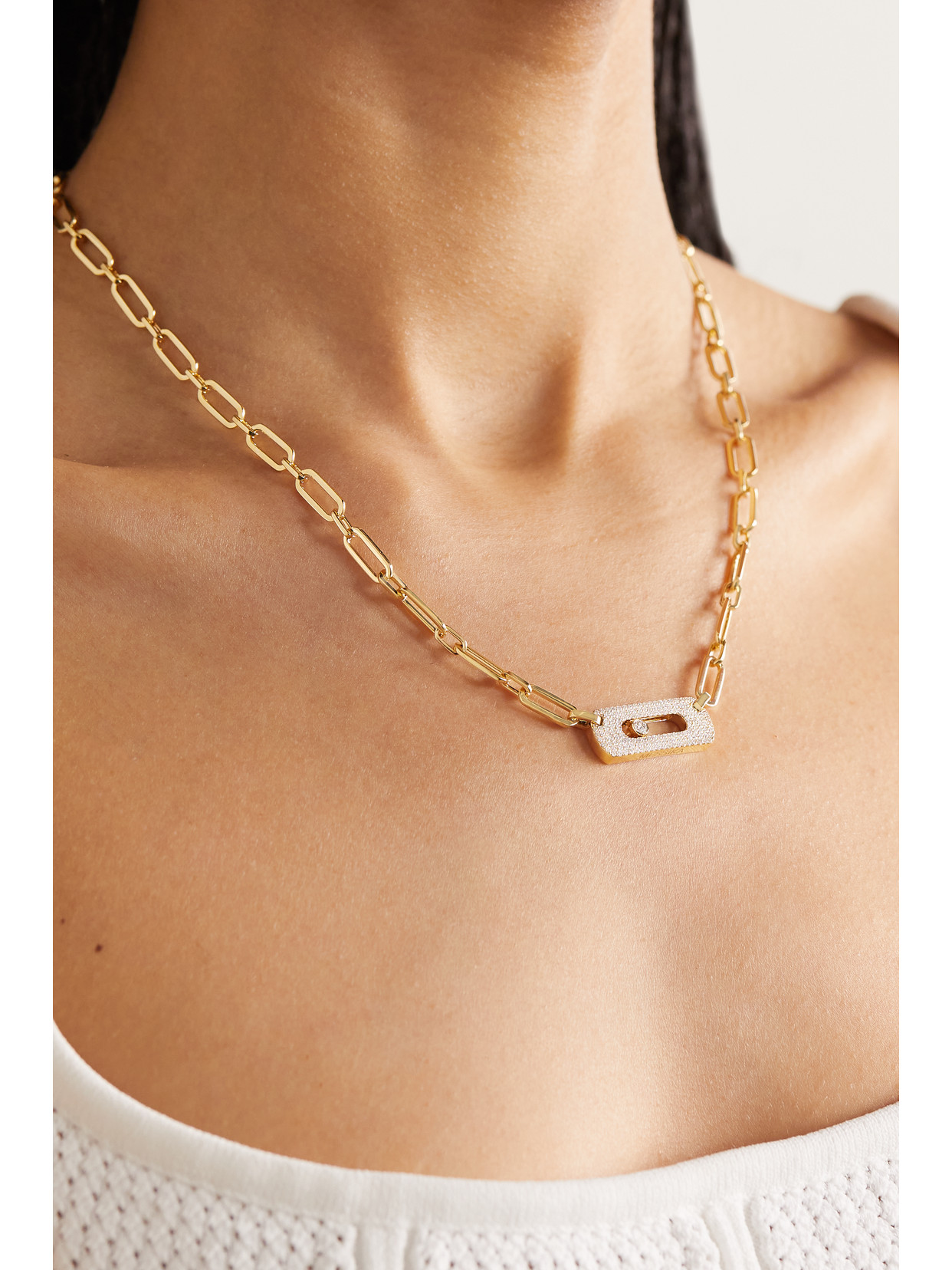 Shop Messika My Move 18-karat Gold Diamond Necklace