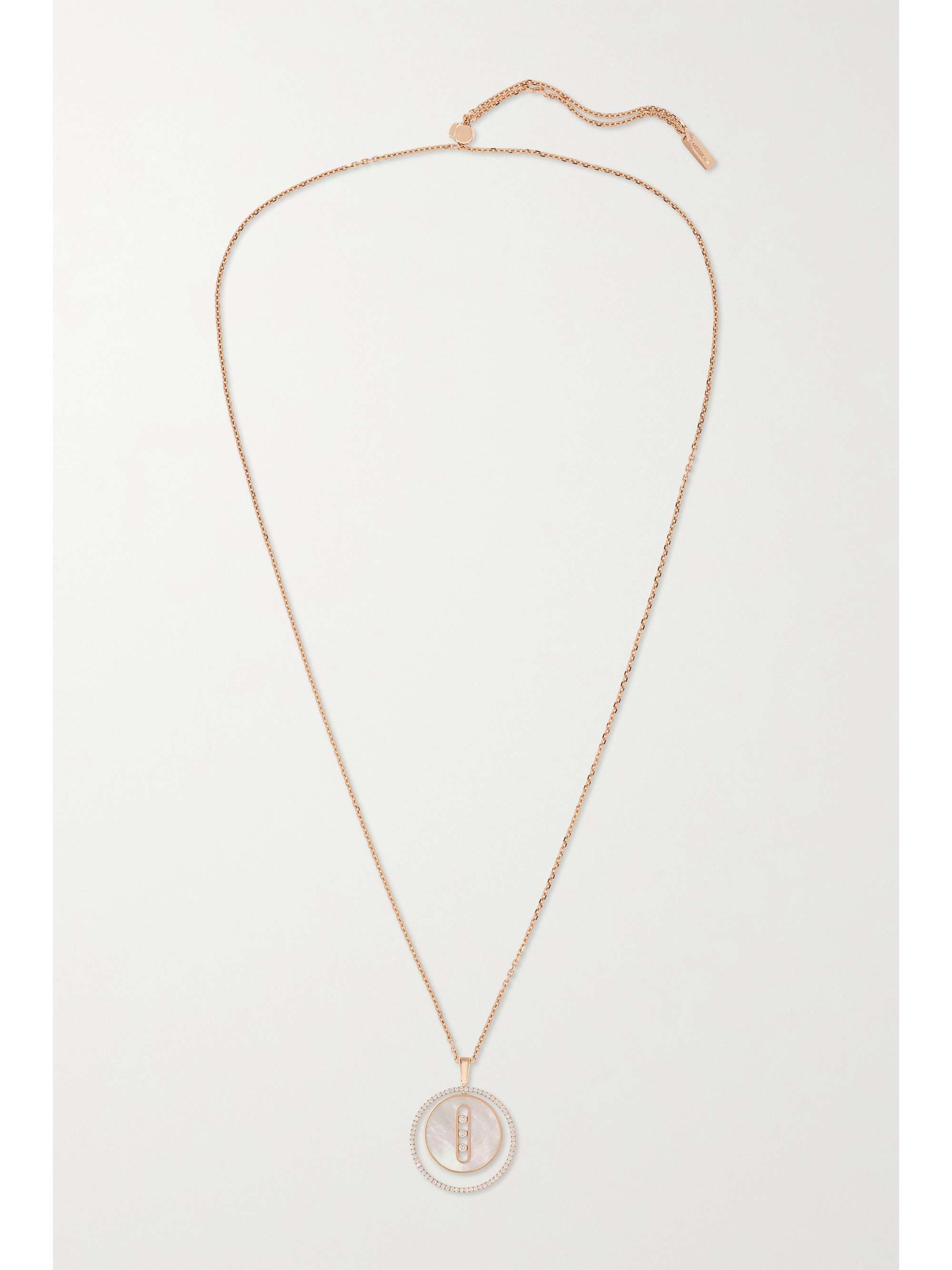 MESSIKA Lucky Move 18-karat rose gold, mother-of-pearl and diamond necklace