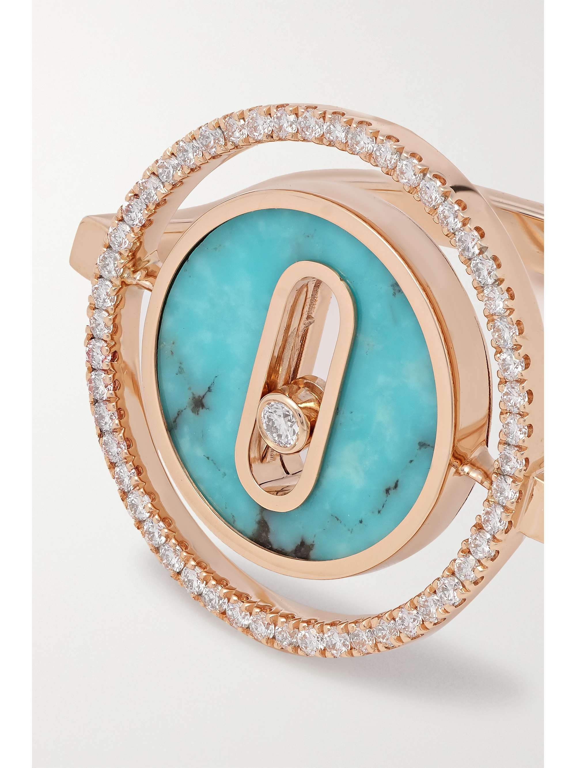 MESSIKA Lucky Move 18-karat rose gold, turquoise and diamond ring