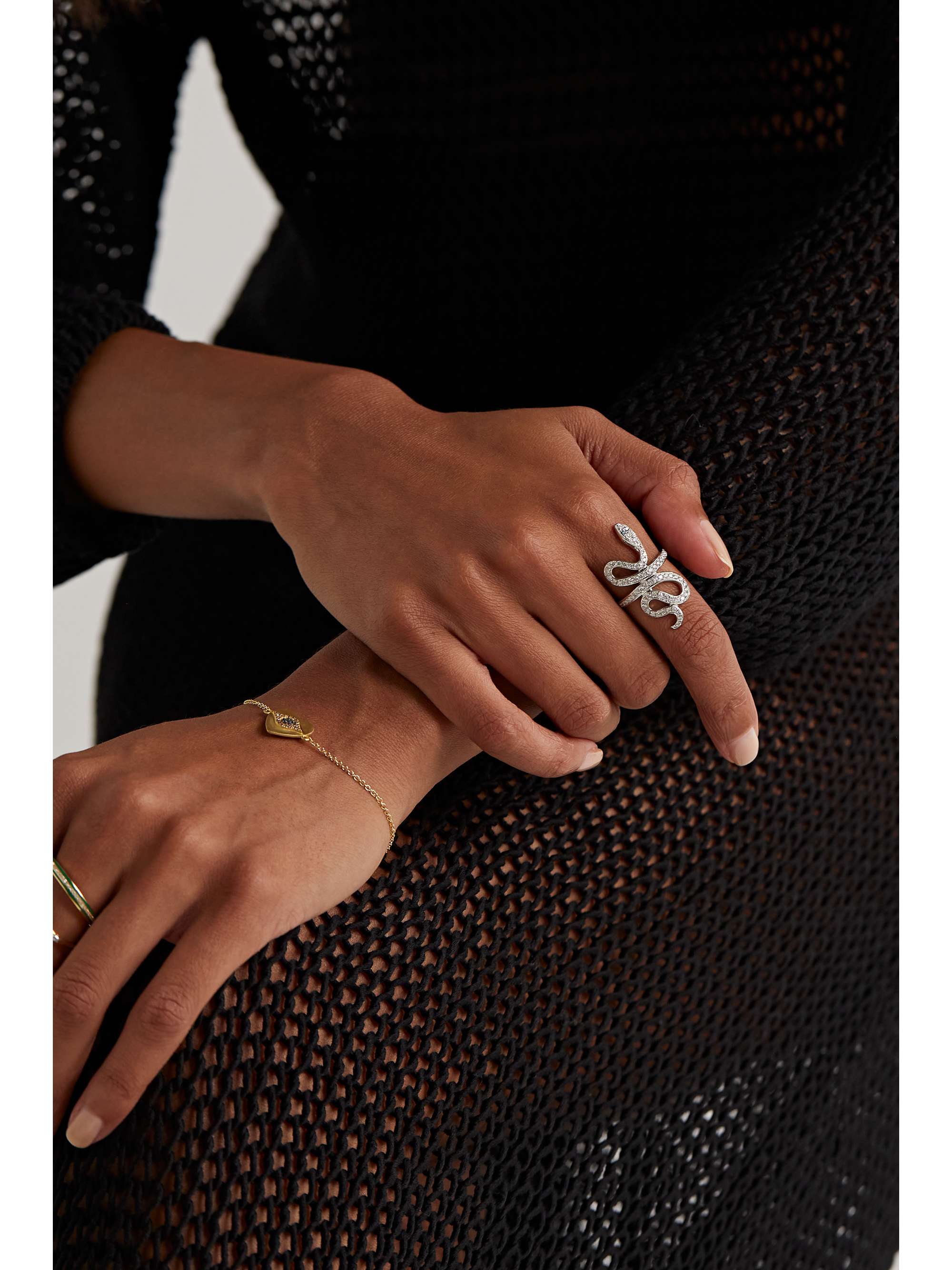 ILEANA MAKRI Slither 18-karat white gold diamond ring