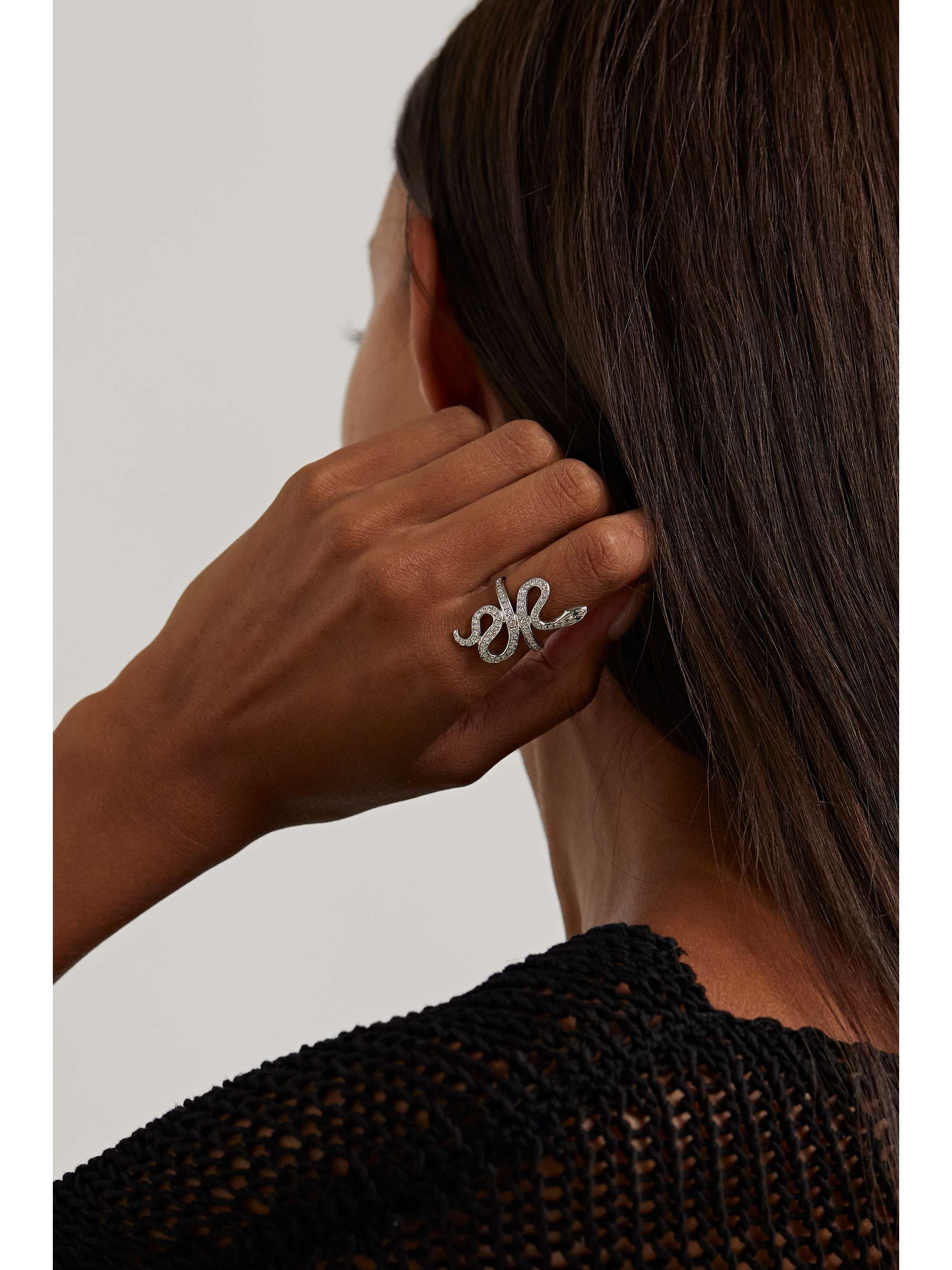ILEANA MAKRI Slither 18-karat white gold diamond ring