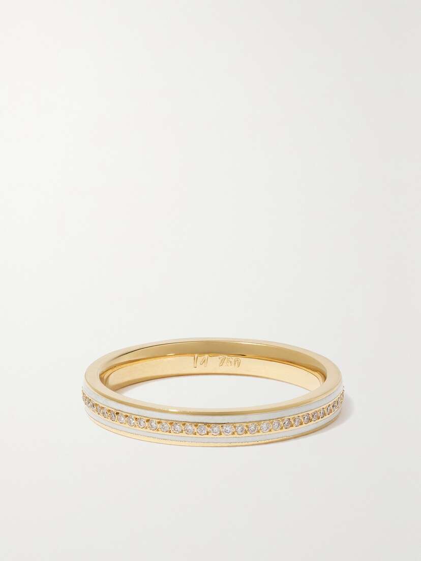 Ileana Makri Thread 1-karat Gold, Enamel And Diamond Eternity Ring