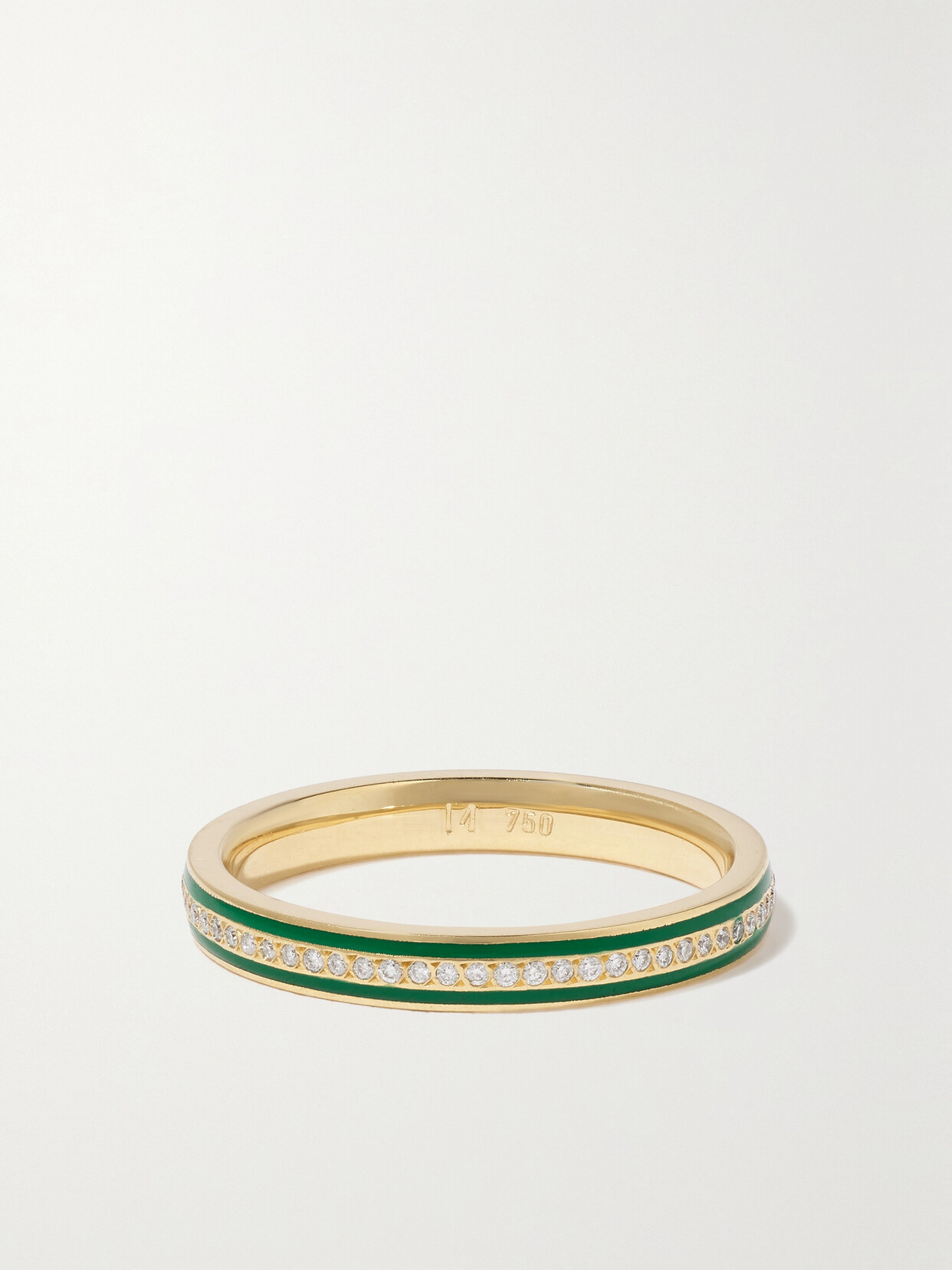 Ileana Makri Thread 18-karat Gold, Enamel And Diamond Eternity Ring In Green Gold