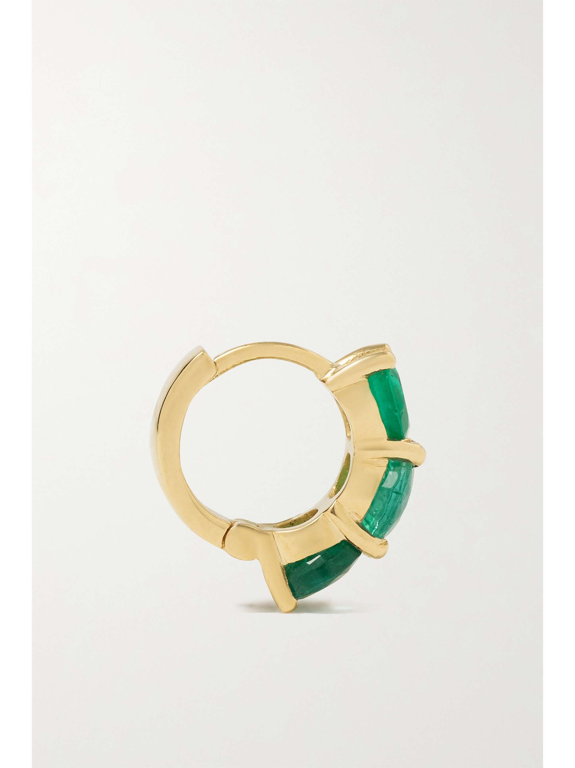 ILEANA MAKRI 18-karat gold emerald hoop earrings