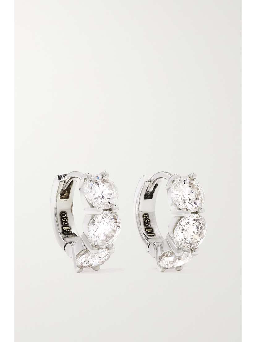 Ileana Makri 18-karat White Gold Diamond Hoop Earrings