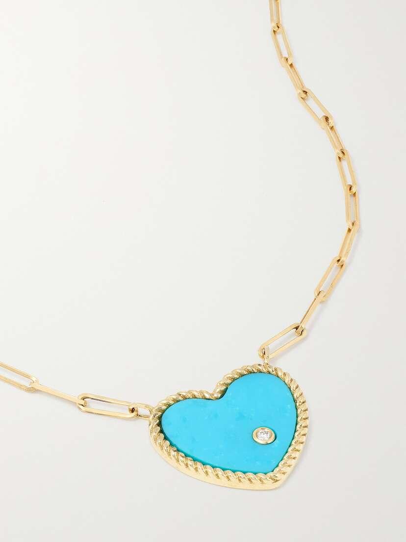 Yvonne Léon 18-karat Gold, Turquoise And Diamond Necklace