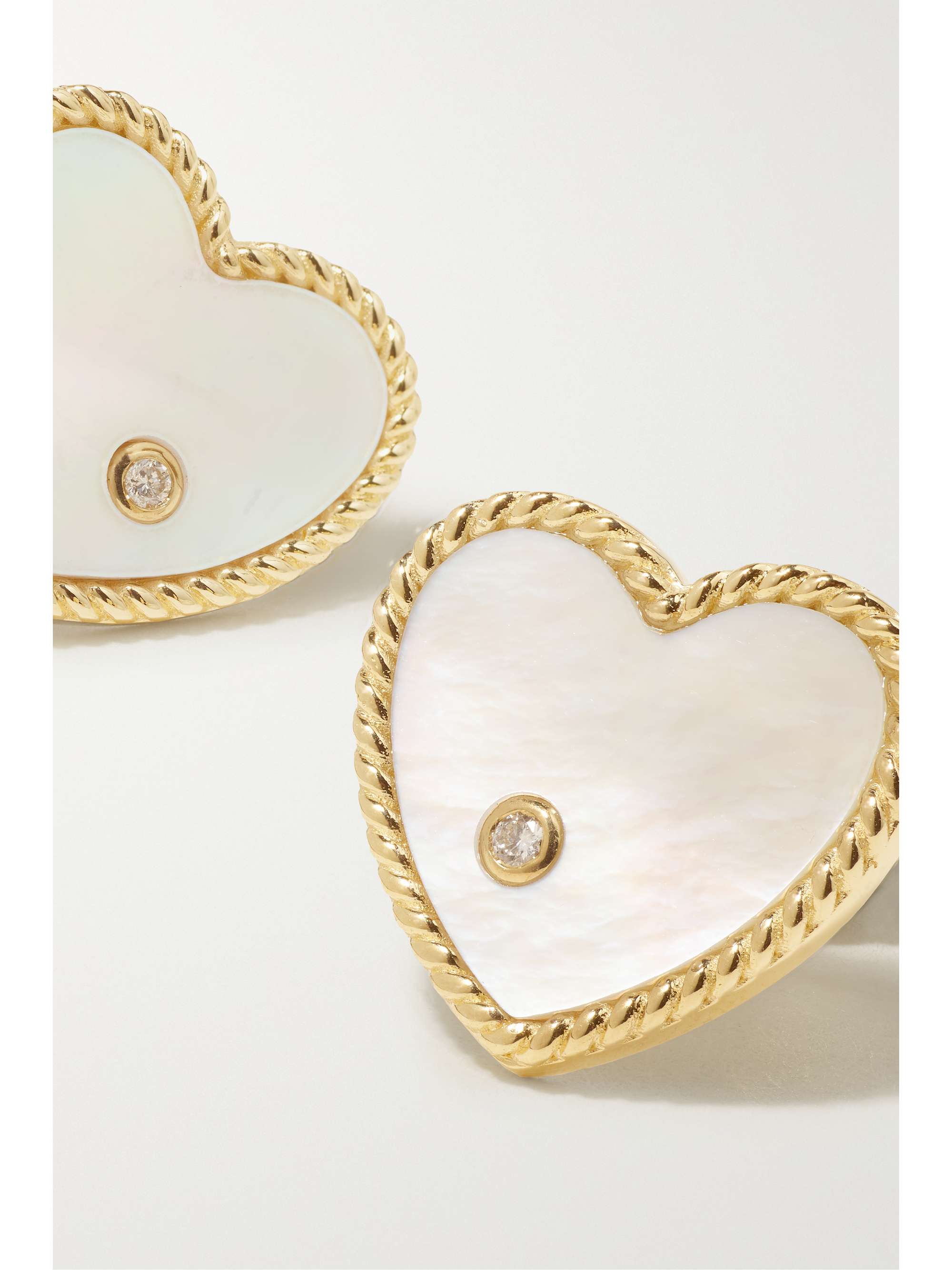 YVONNE LÉON 9-karat gold, mother-of-pearl and diamond earrings