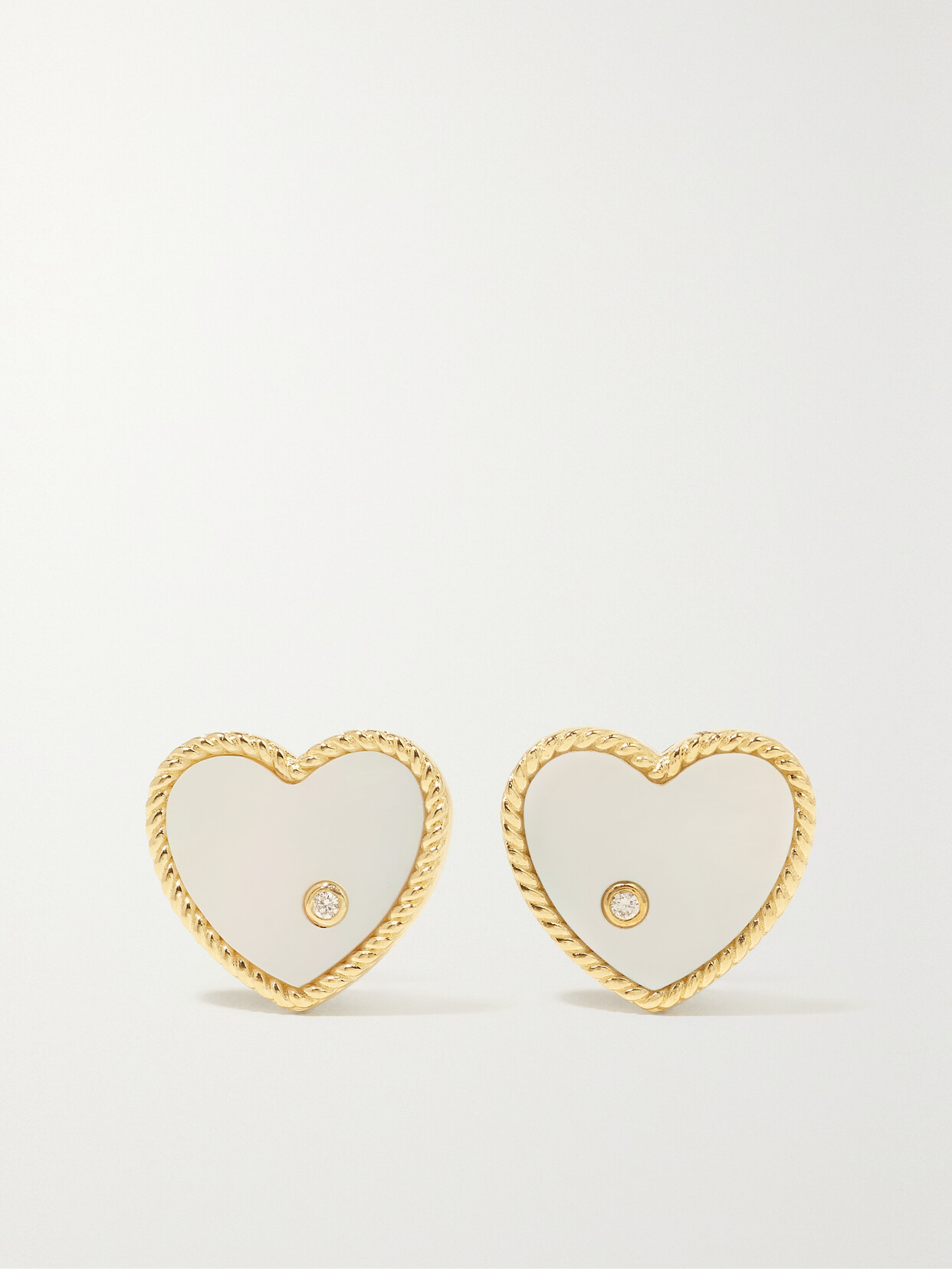 Yvonne Léon 9-karat Gold, Mother-of-pearl And Diamond Earrings