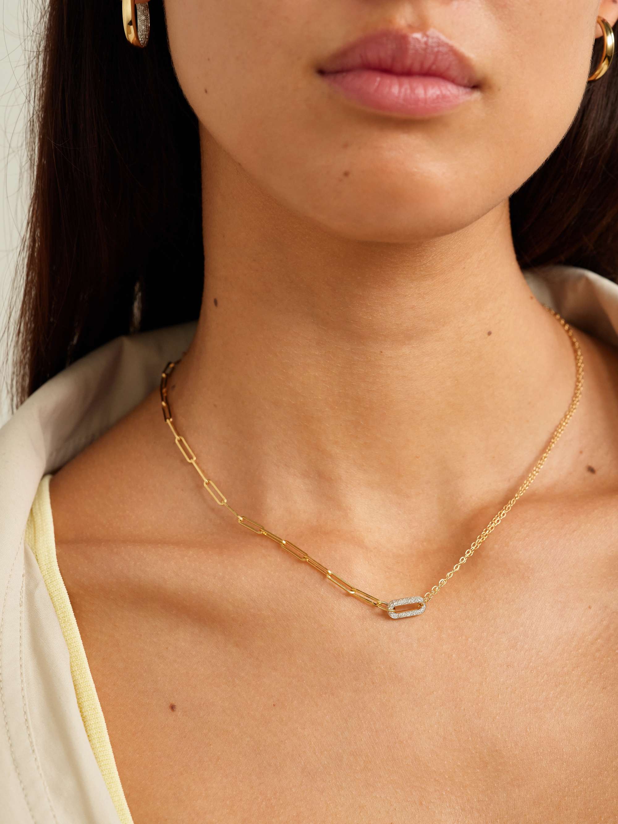 YVONNE LÉON 18-karat gold diamond necklace