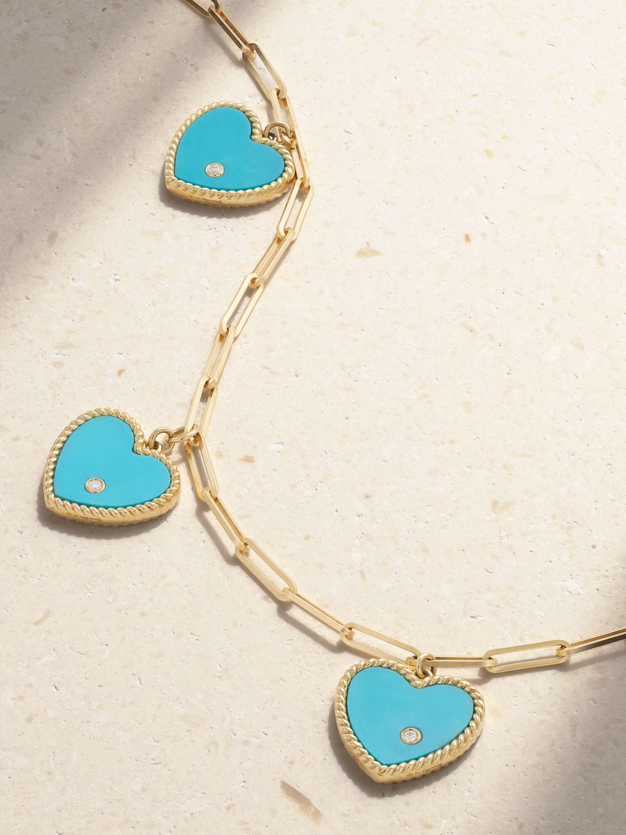 YVONNE LÉON 9- and 18-karat gold, turquoise and diamond necklace