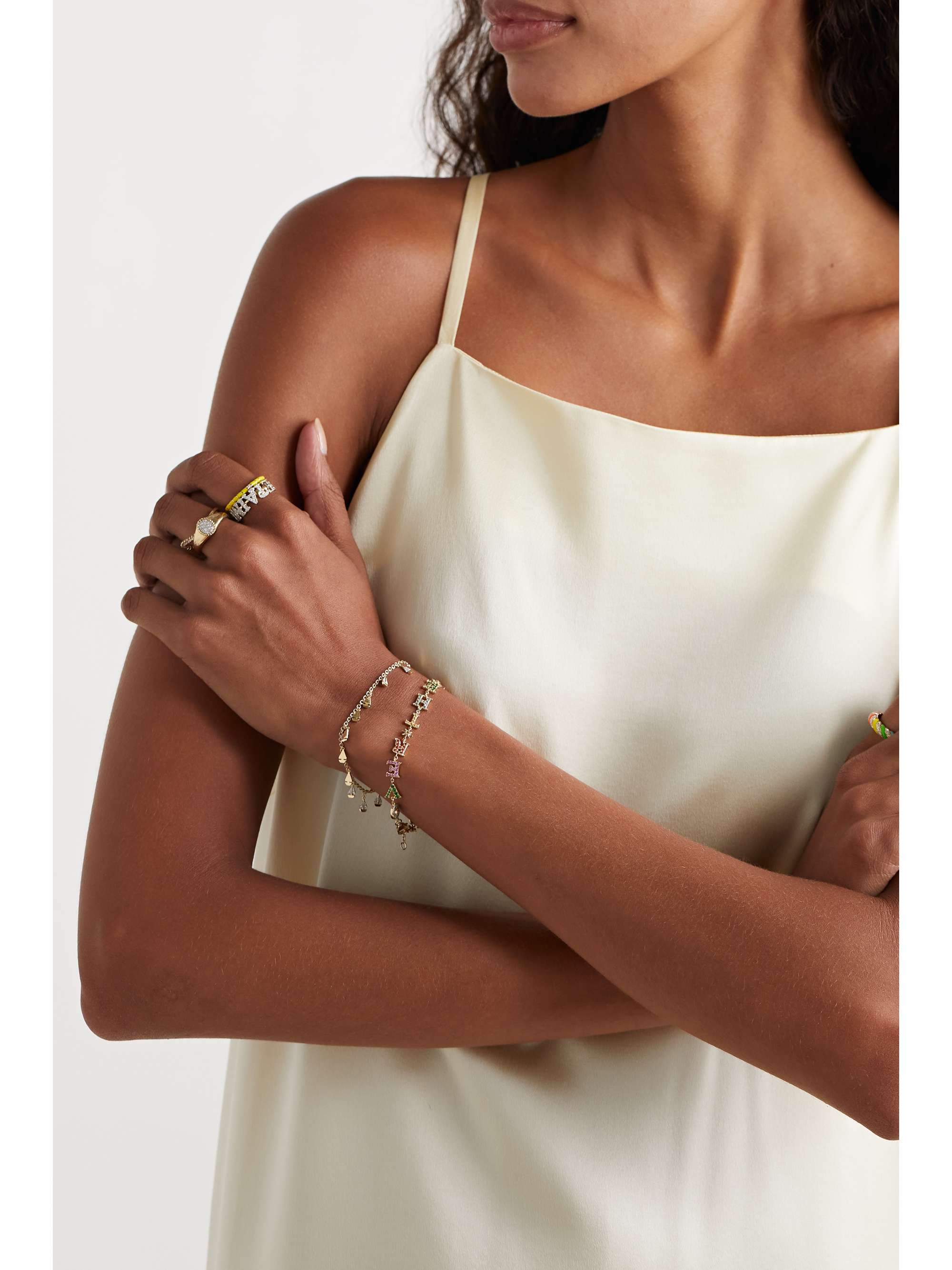 YVONNE LÉON 9-karat gold diamond bracelet
