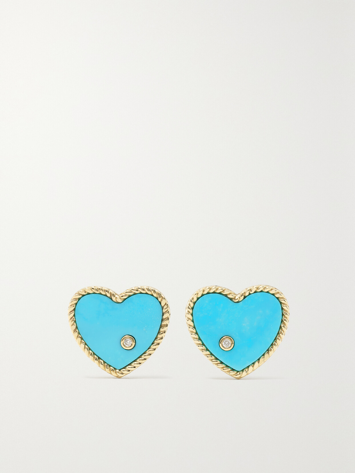 Yvonne Léon - 9-karat Gold, Turquoise And Diamond Earrings - Blue