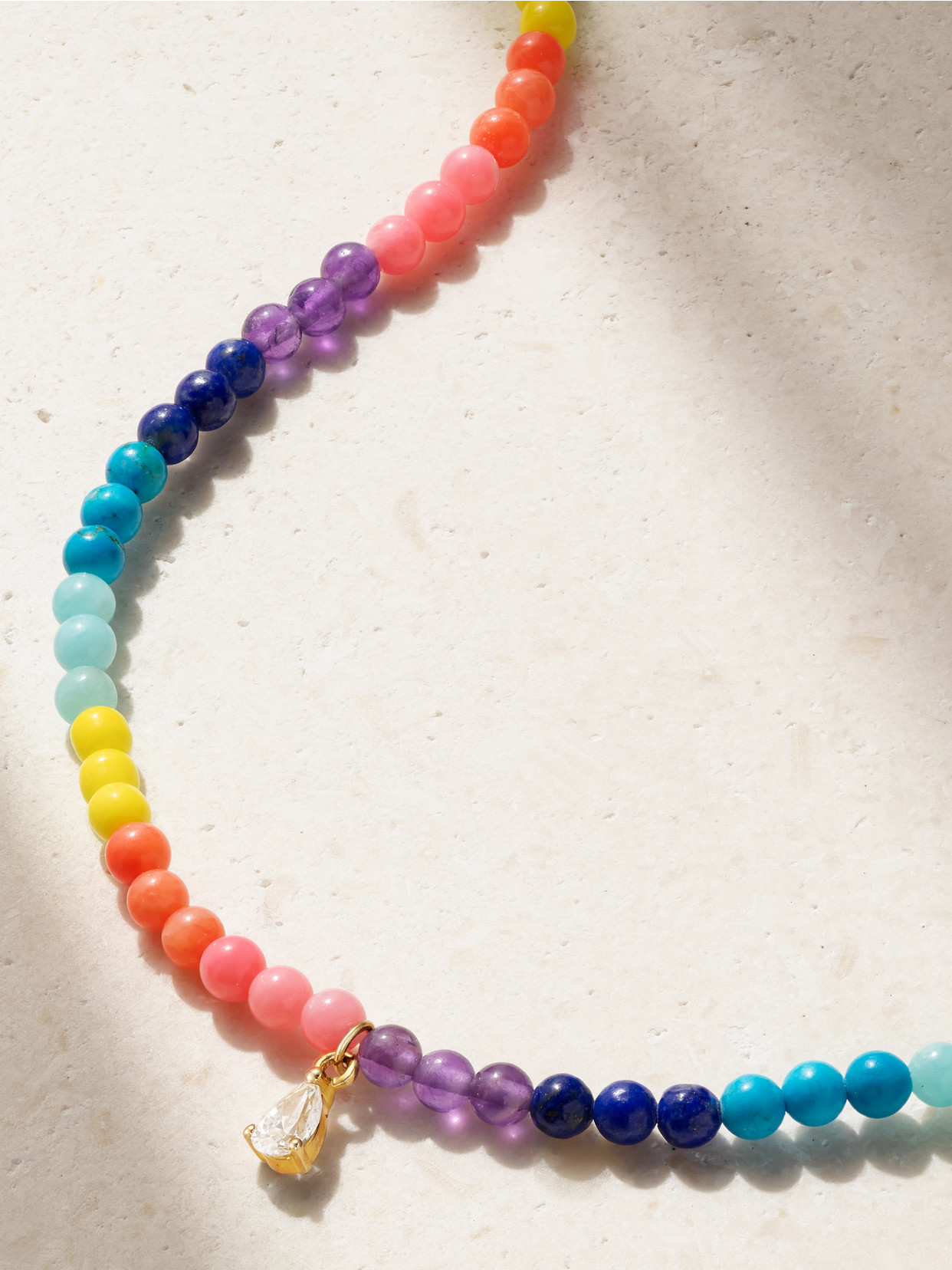 Yvonne Léon 9-karat Gold Multi-stone Necklace In Yellow