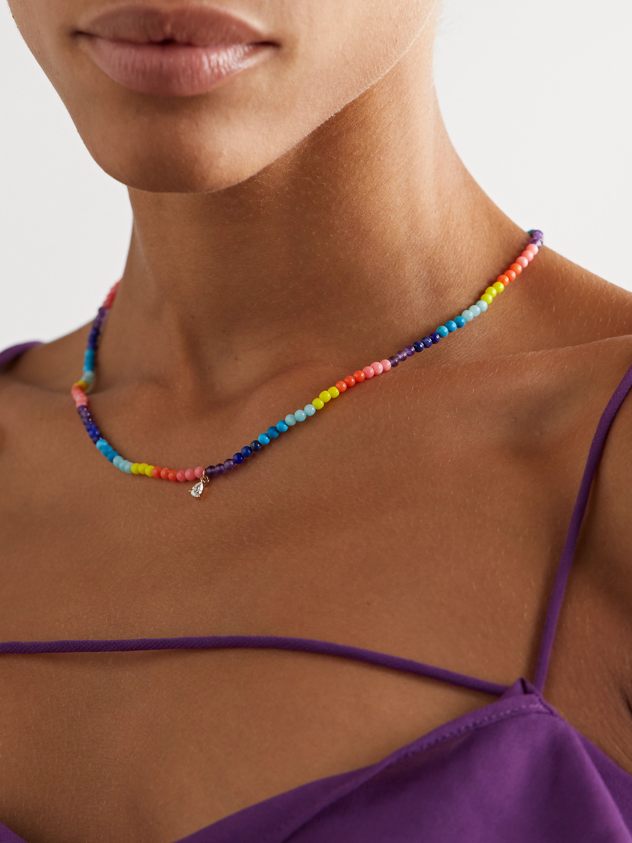 Yvonne Léon 9-karat Gold Multi-stone Necklace In Yellow