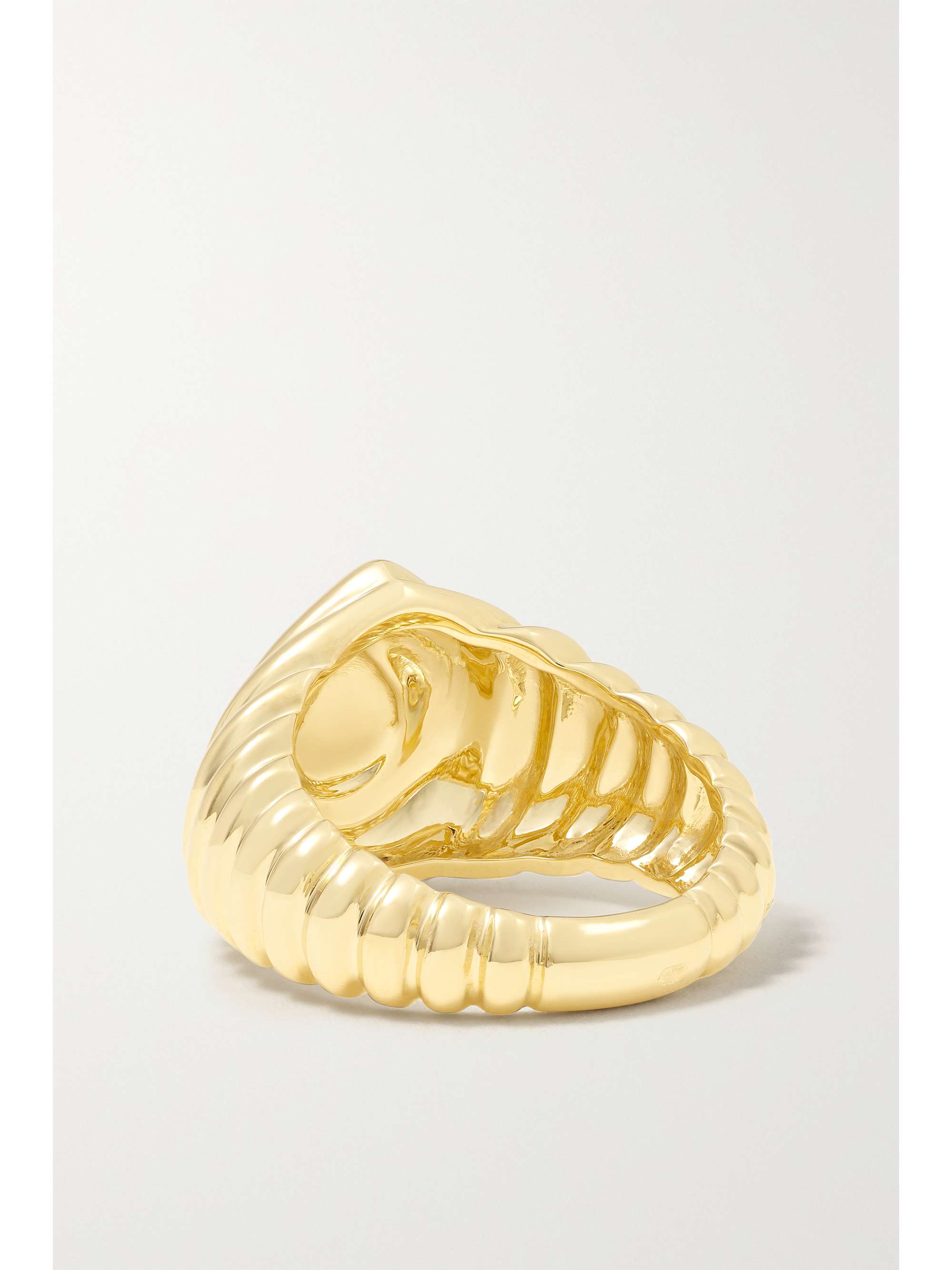 YVONNE LÉON Mini 9-karat gold diamond signet ring