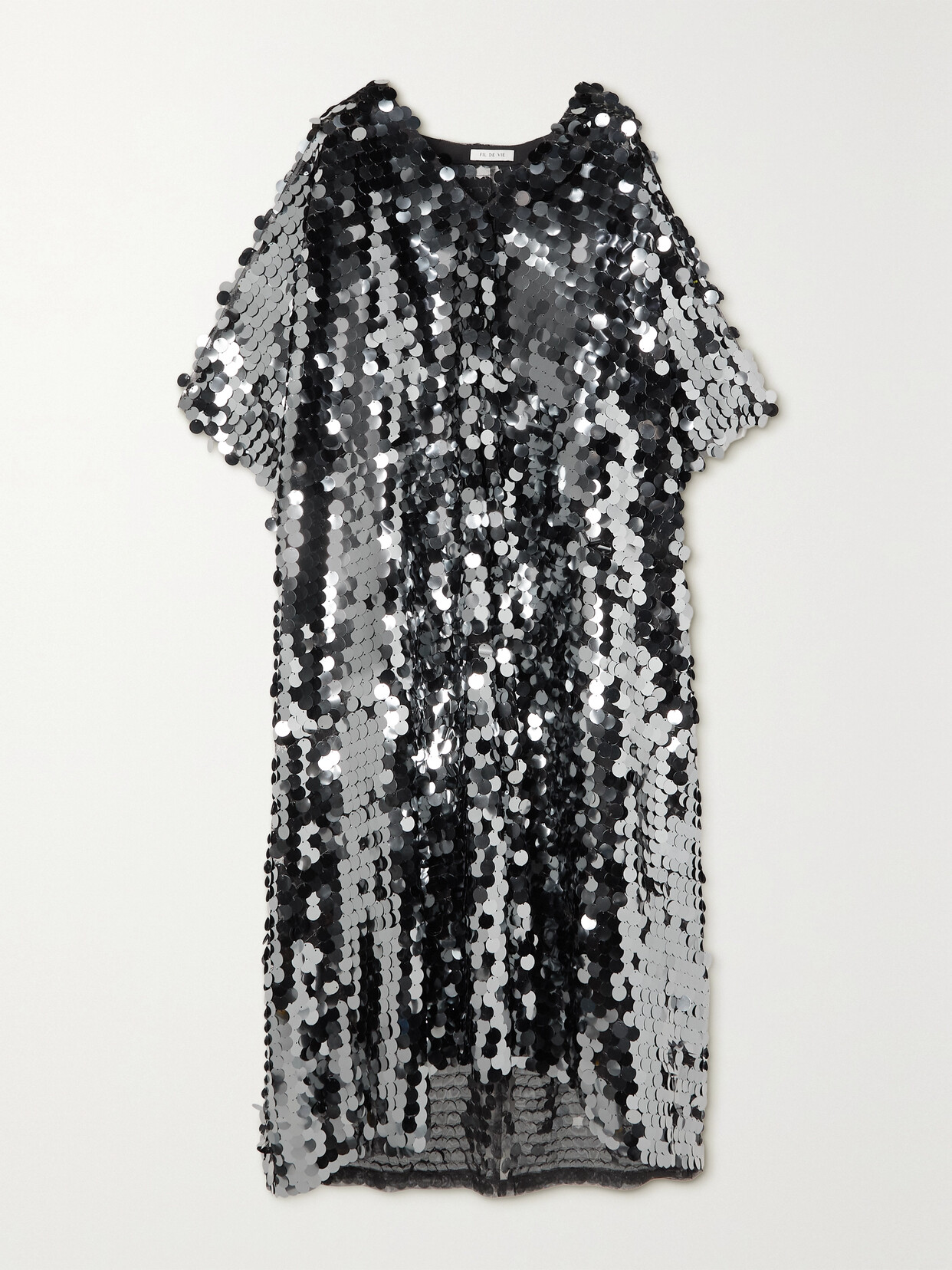 FIL DE VIE Sequined Tulle Coverup
