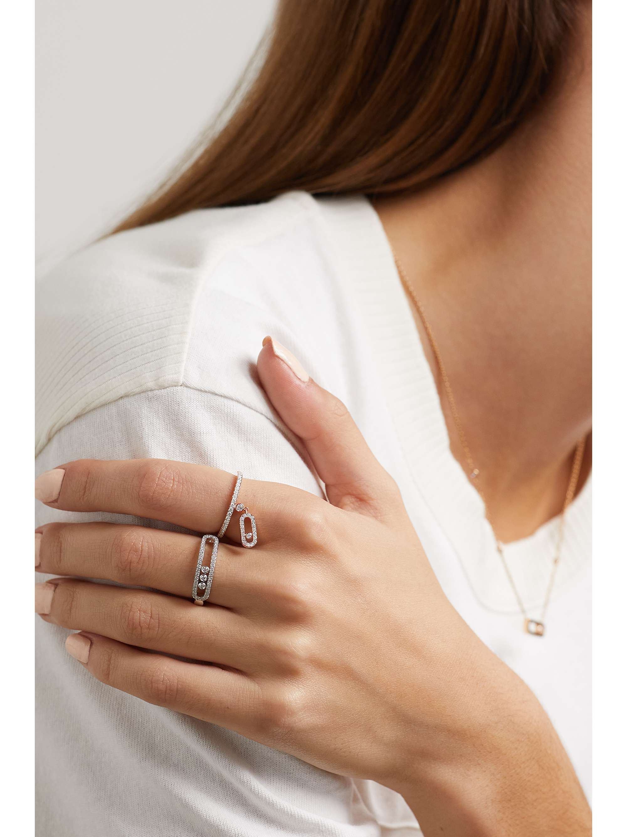 MESSIKA Move Uno Tassel 18-karat white gold diamond ring
