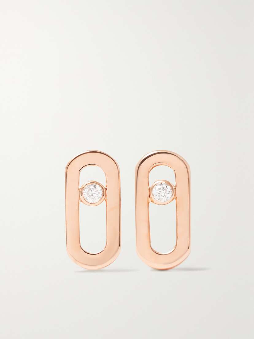 Messika Move Uno 18-karat Rose Gold Diamond Earrings