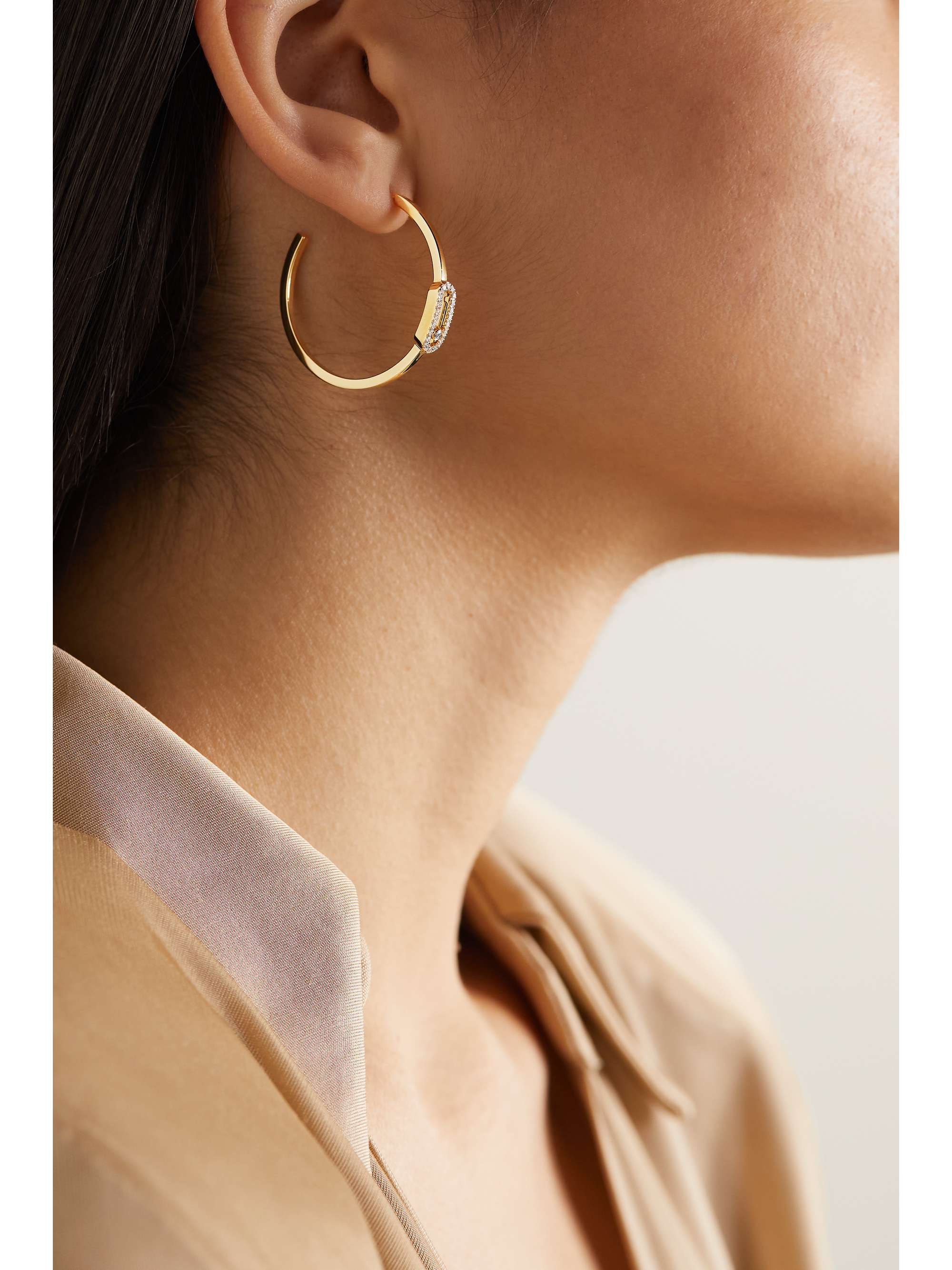 MESSIKA Move Uno 18-karat gold diamond hoop earrings