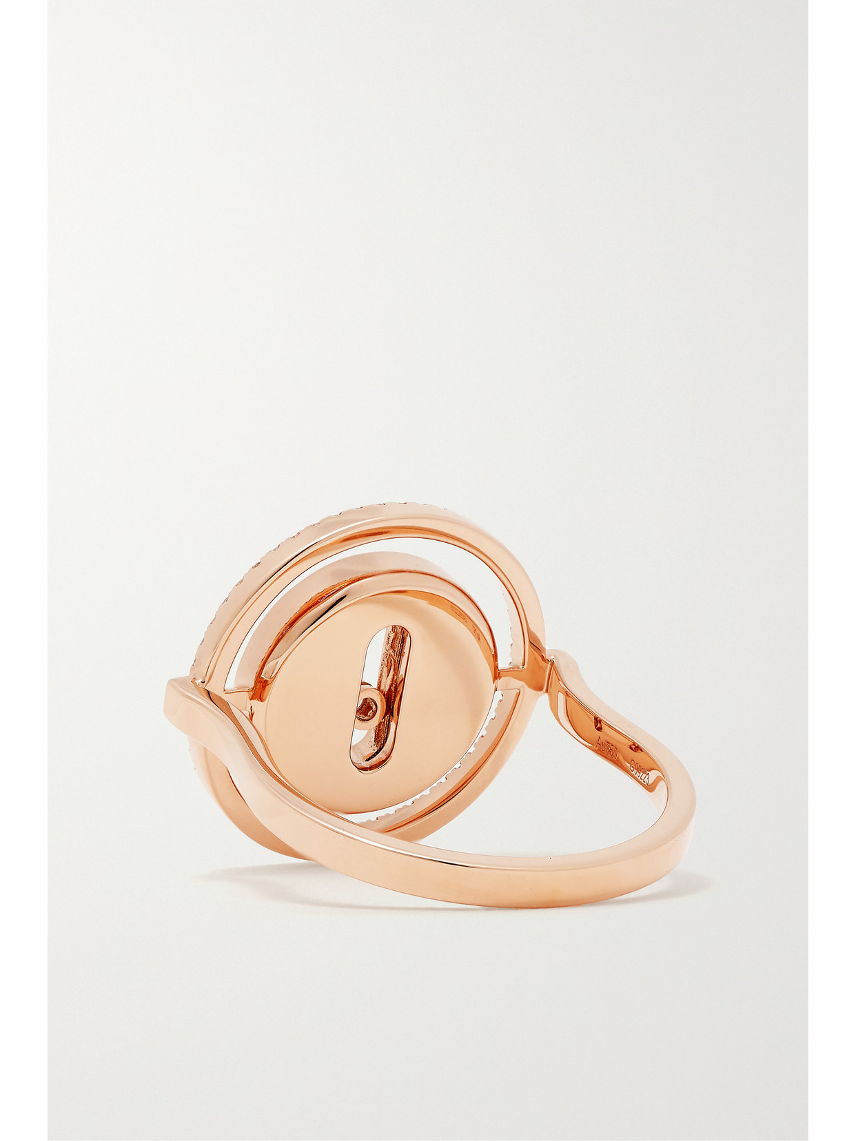 Messika Lucky Move 18-karat Rose Gold, Onyx And Diamond Ring In Gold