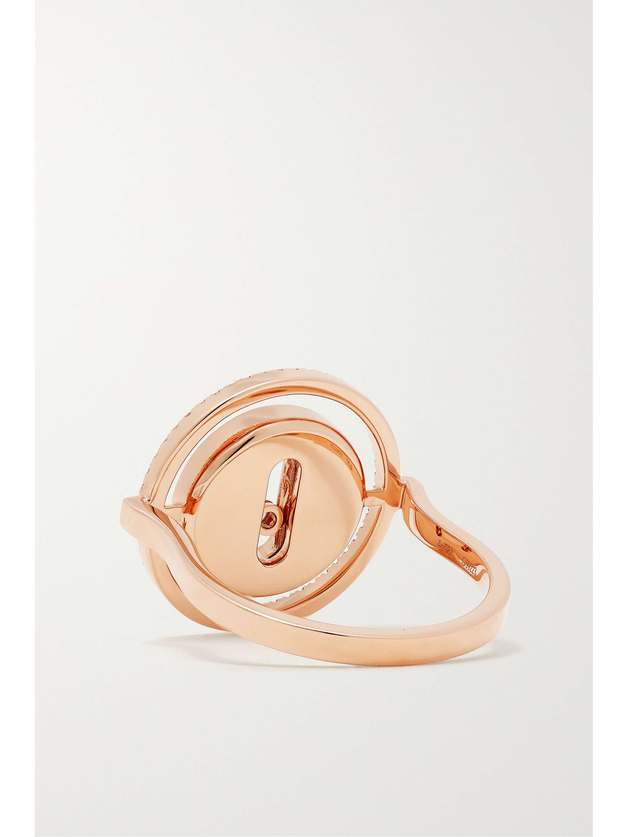 MESSIKA Lucky Move 18-karat rose gold, onyx and diamond ring