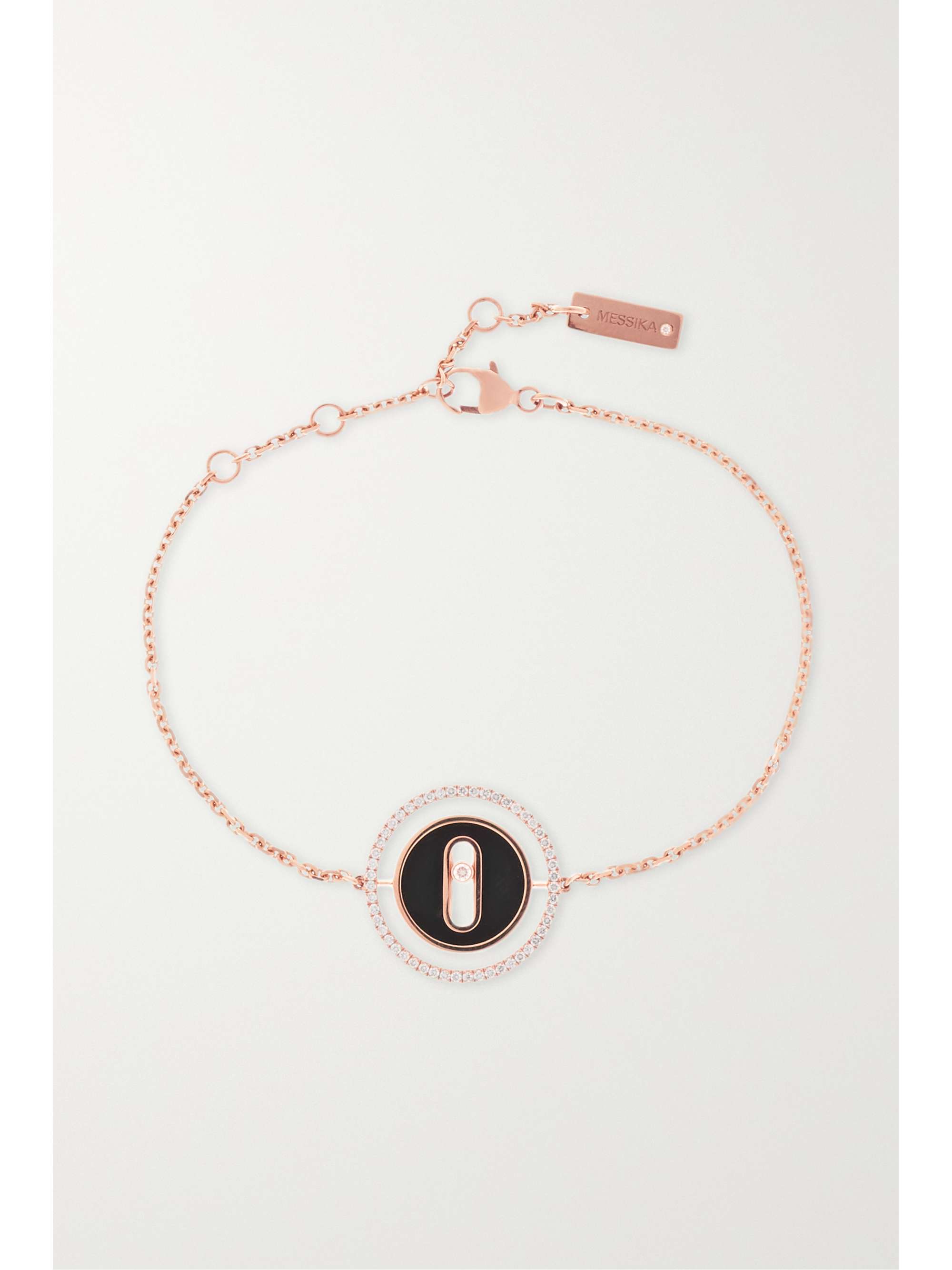 MESSIKA Lucky Move 18-karat rose gold, onyx and diamond bracelet