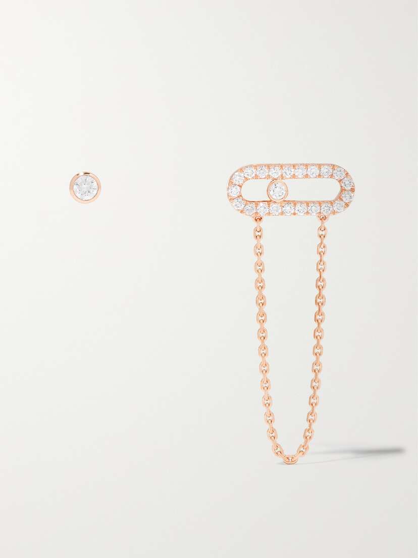 Messika Move Uno 18-karat Rose Gold Diamond Earrings