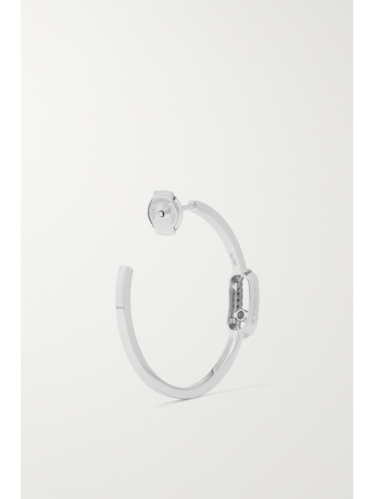 Messika Move Uno Small 18-karat White Gold Diamond Hoop Earrings In White