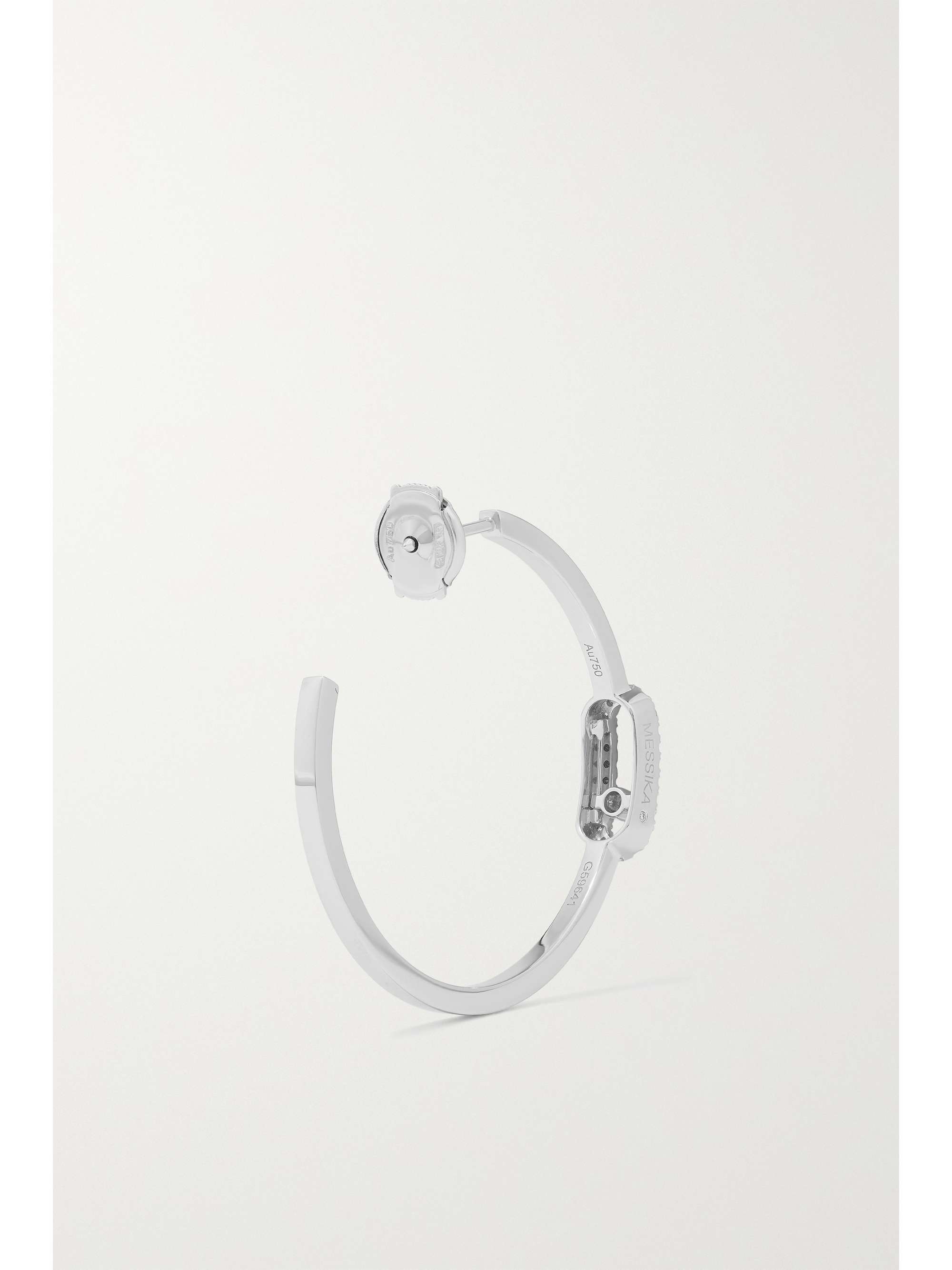 MESSIKA Move Uno Small 18-karat white gold diamond hoop earrings