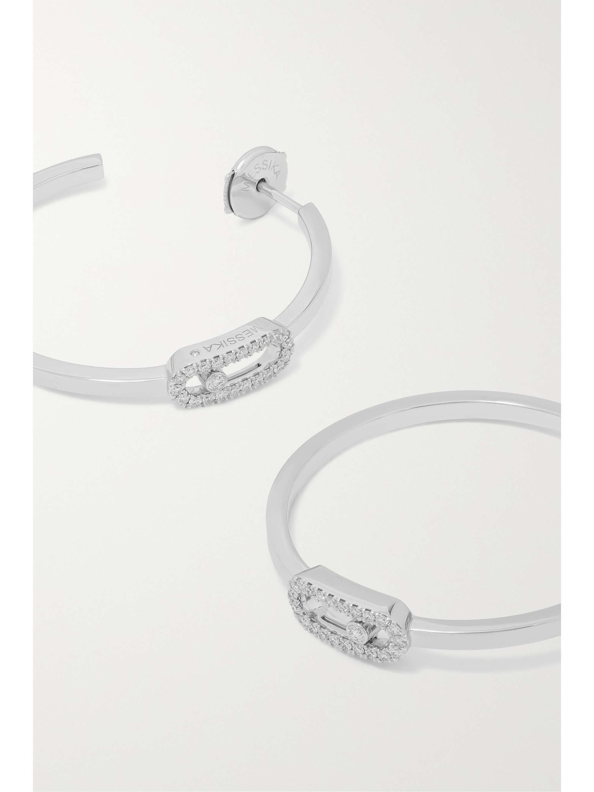 MESSIKA Move Uno Small 18-karat white gold diamond hoop earrings