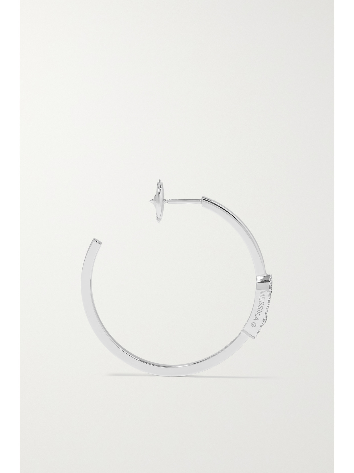 Messika Move Uno Small 18-karat White Gold Diamond Hoop Earrings In White