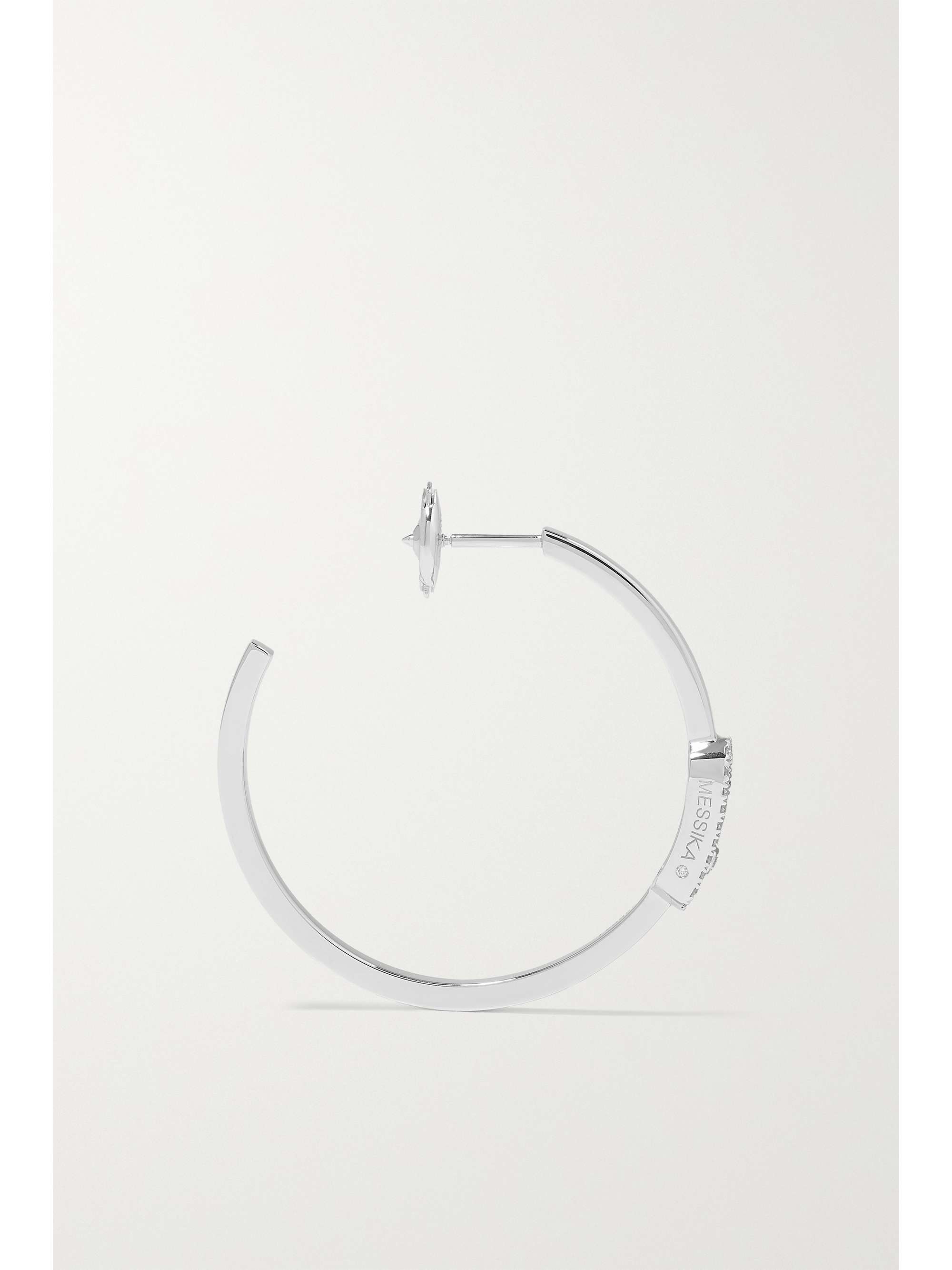 MESSIKA Move Uno Small 18-karat white gold diamond hoop earrings