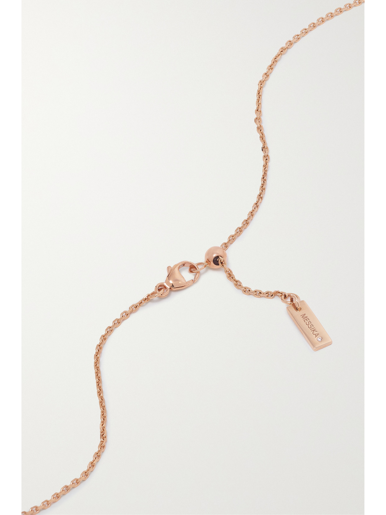 Shop Messika Lucky Move 18-karat Rose Gold, Onyx And Diamond Necklace