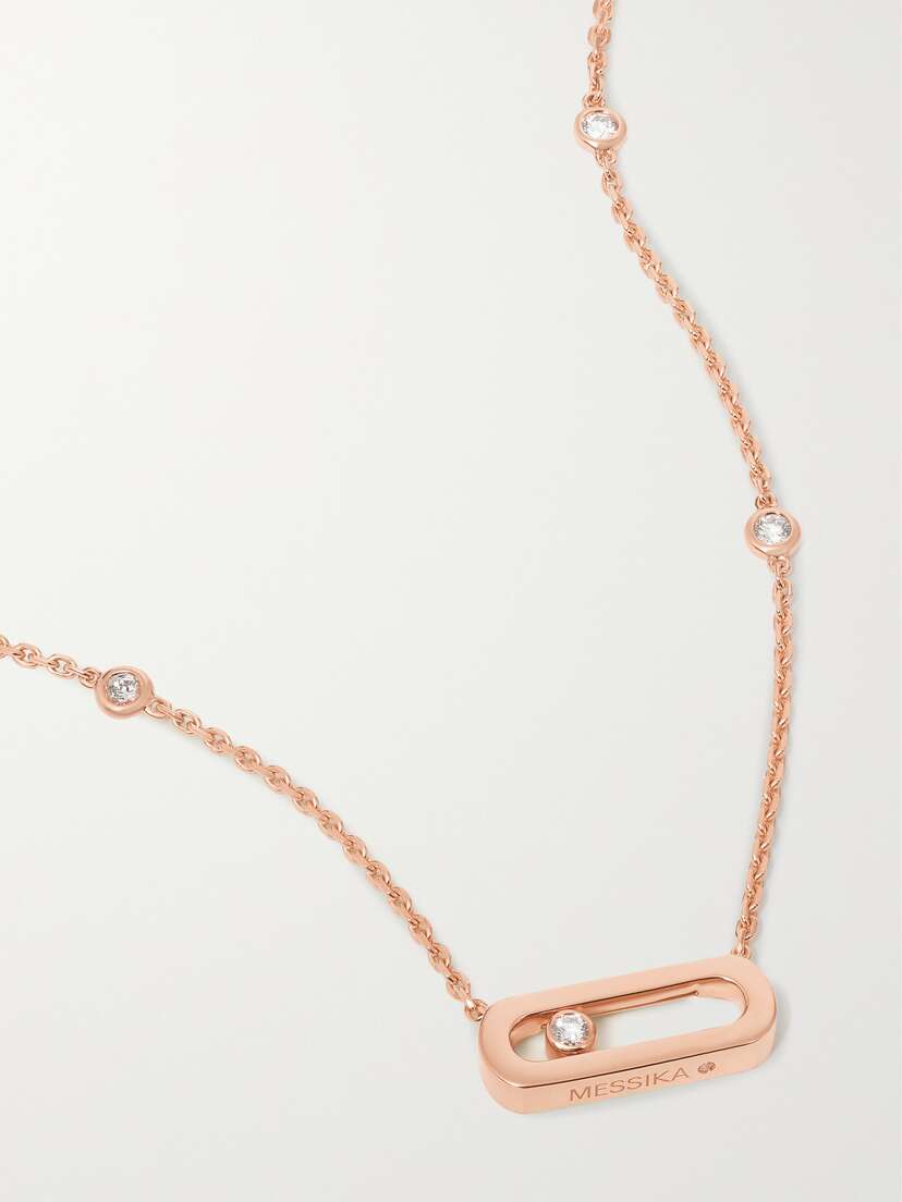 Messika Move Uno 18-karat Rose Gold Diamond Necklace
