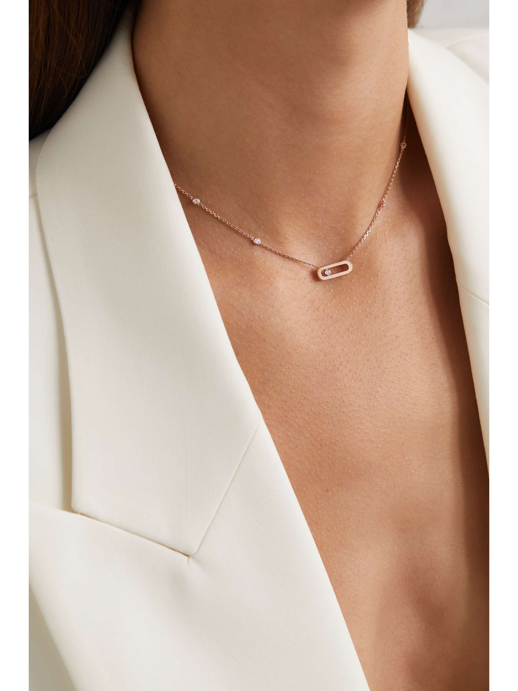 MESSIKA Move Uno 18-karat rose gold diamond necklace | NET-A-PORTER