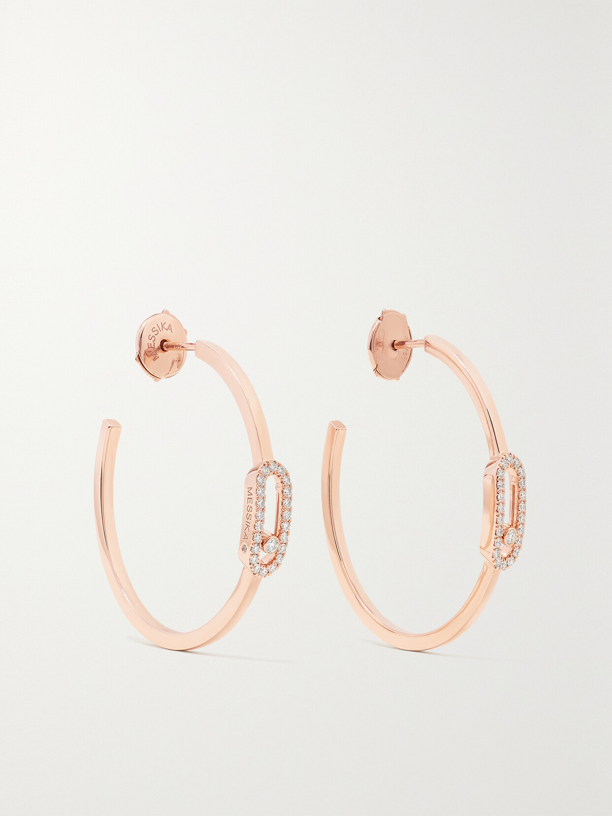 Messika - Move Uno Small 18-karat Rose Gold Diamond Hoop Earrings - one size