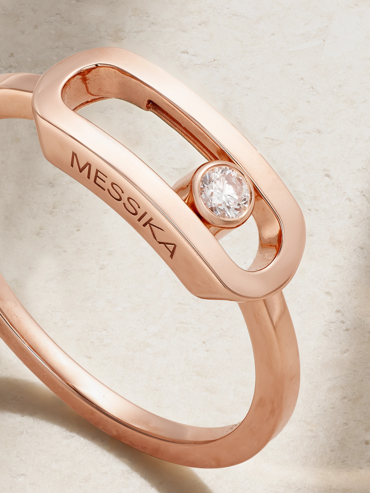 Shop Messika Move Uno 18-karat Rose Gold Diamond Ring