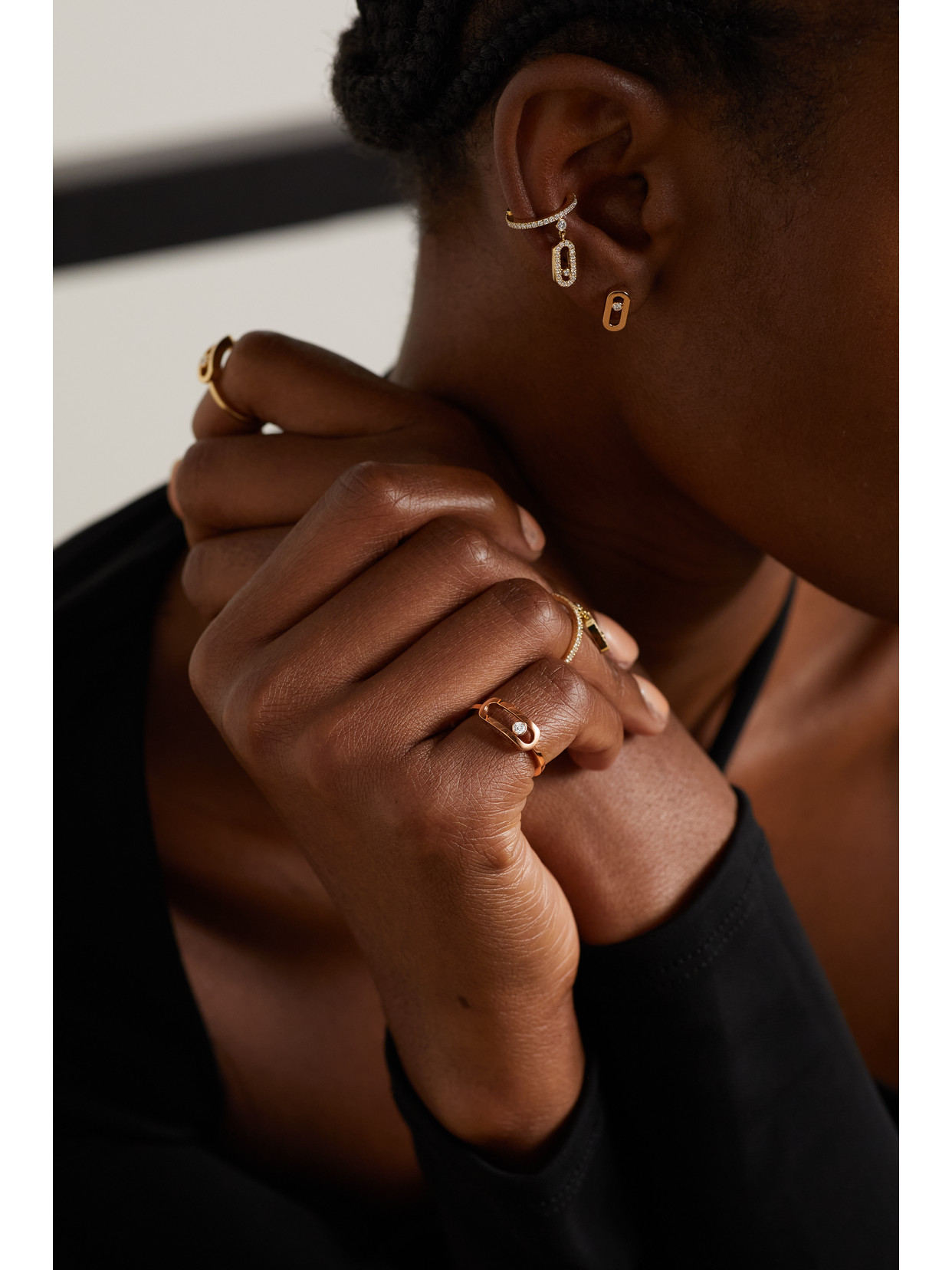 Messika Move Uno 18-karat Rose Gold Diamond Ring In Gold