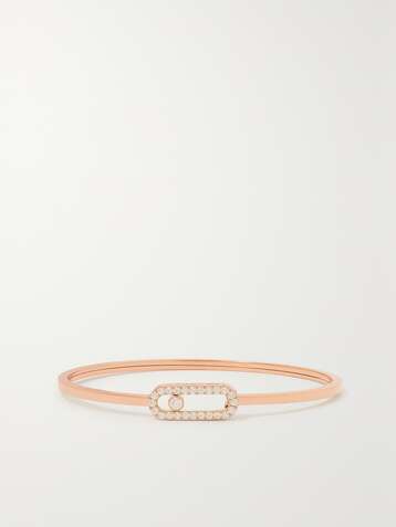 Messika - Move Uno 18-karat White Gold Diamond Bangle - M - Net A Porter