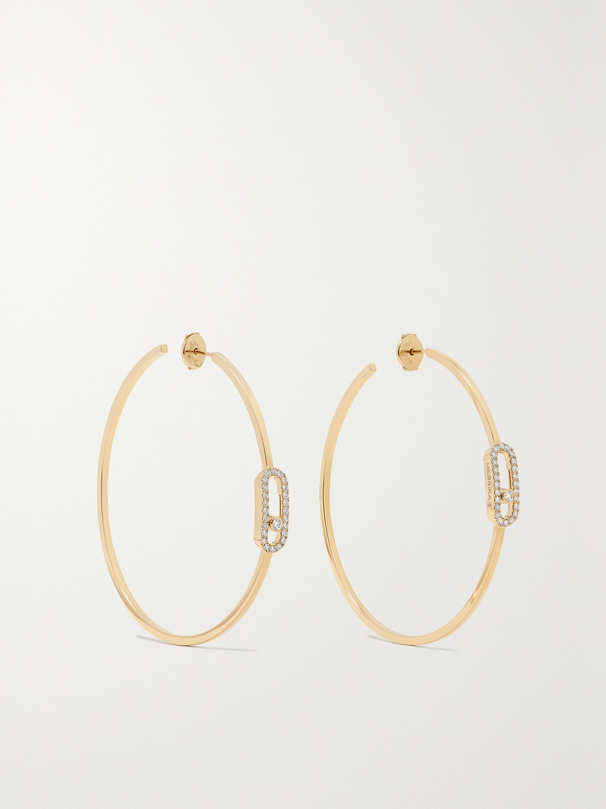 Messika - Move Uno Large 18-karat Gold Diamond Hoop Earrings - one size