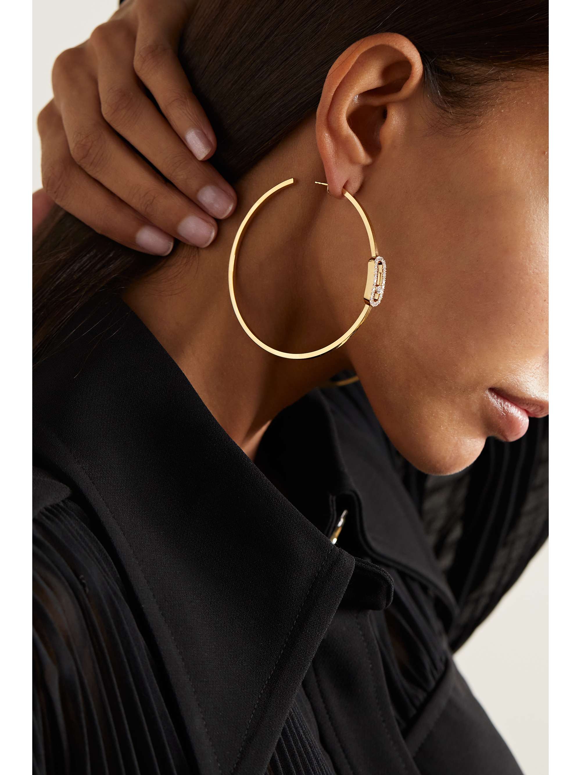 MESSIKA Move Uno Large 18-karat gold diamond hoop earrings