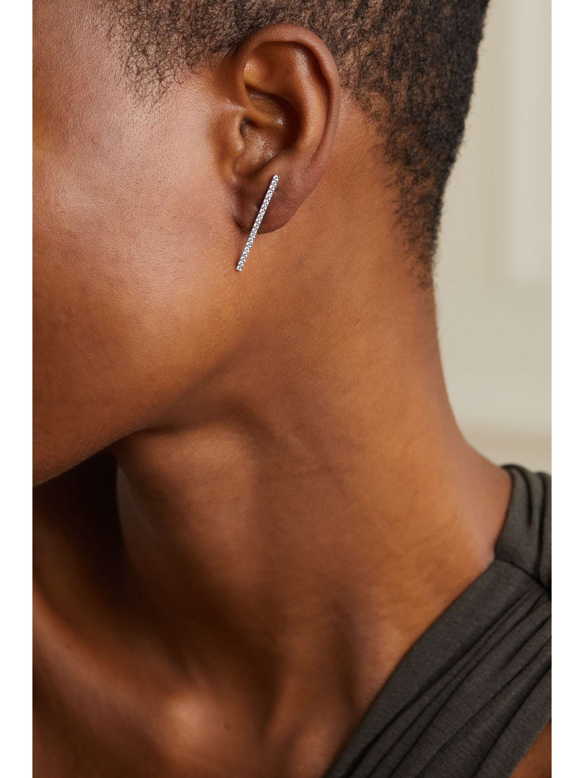 MESSIKA Gatsby Bar 18-karat white gold diamond single earring