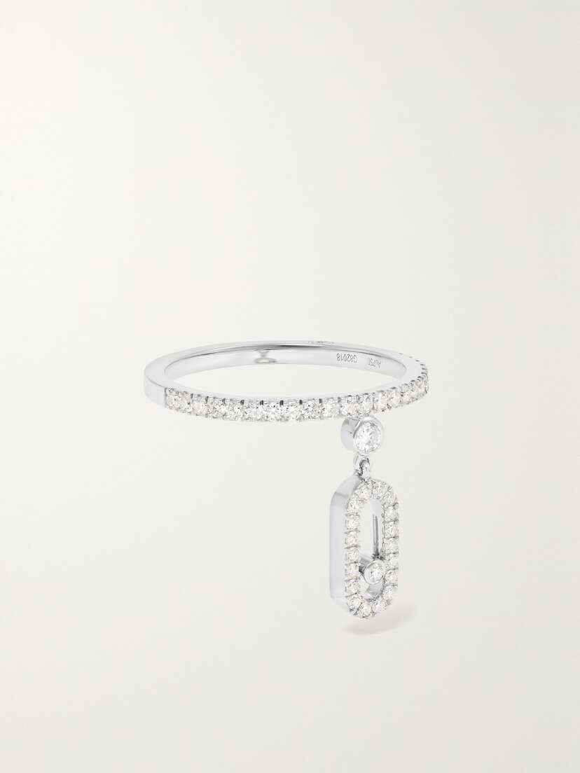 Messika Move Uno Tassel 18-karat White Gold Diamond Ring