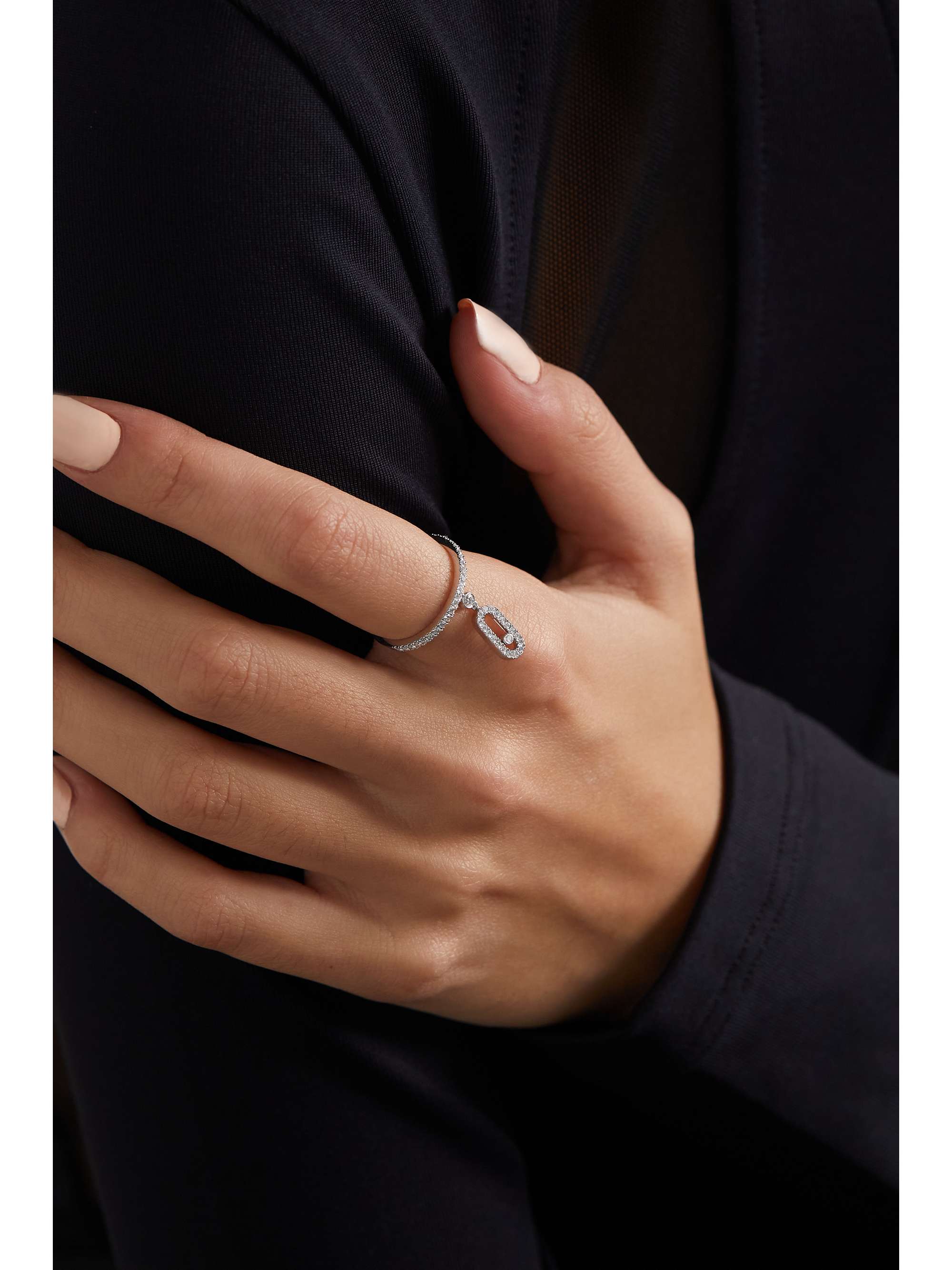 MESSIKA Move Uno Tassel 18-karat white gold diamond ring