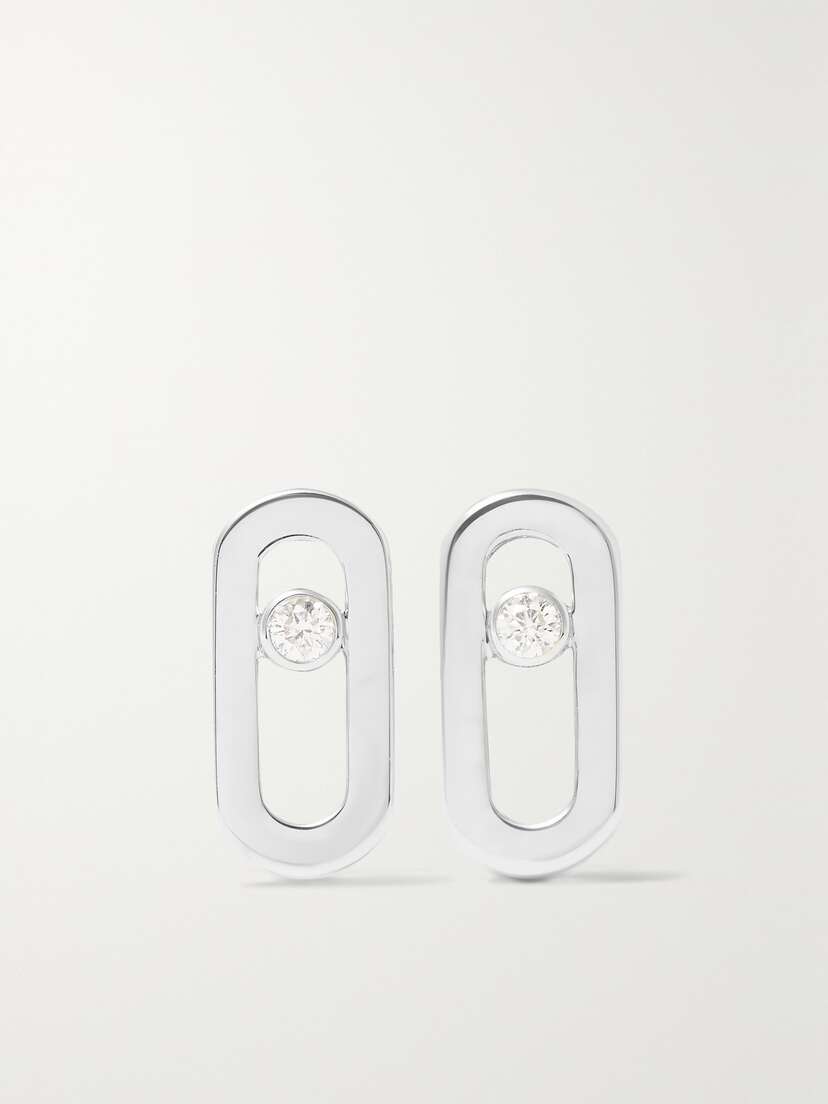 Messika Move Uno 18-karat White Gold Diamond Earrings